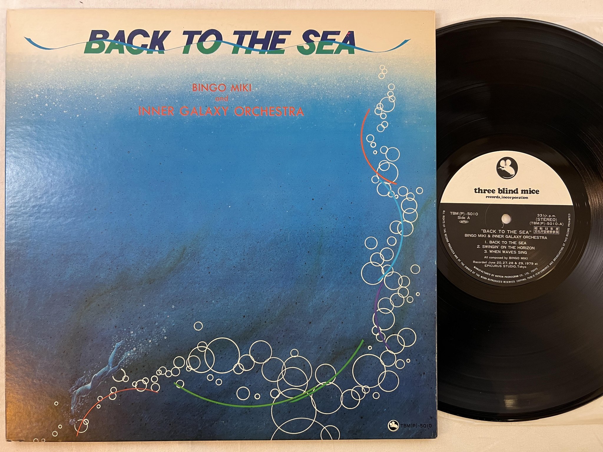 Omslagsbild för skivan BINGO MIKI & THE INNER GALAXY back To The Sea LP -78 Japan TBM-5010