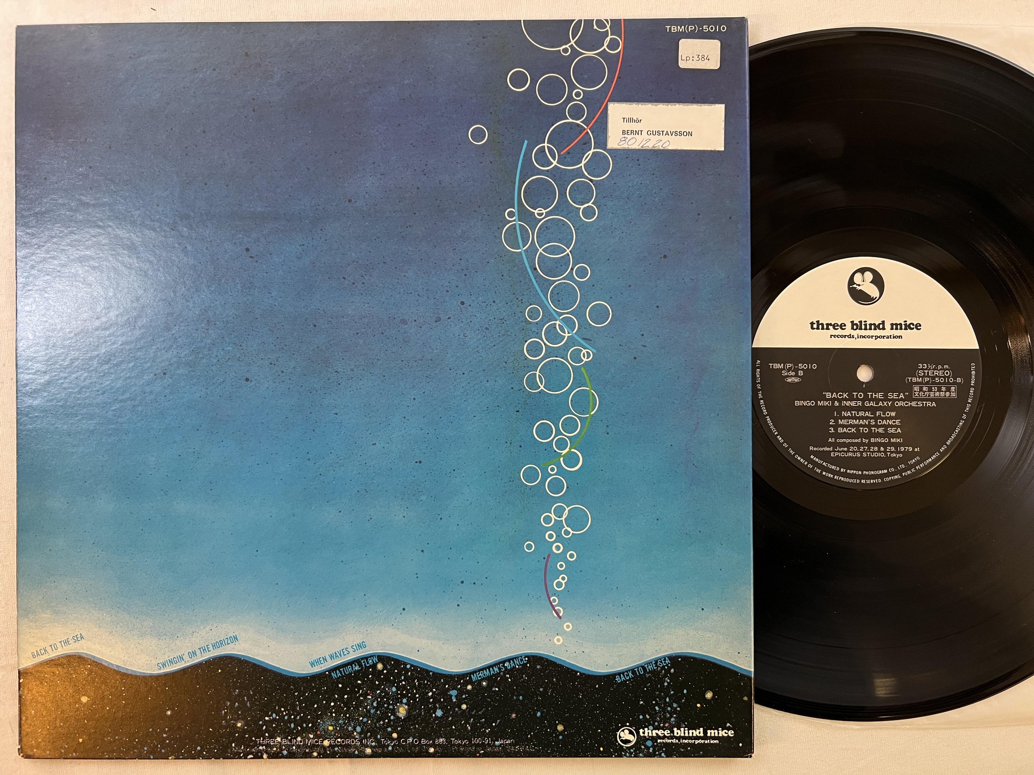 Omslagsbild för skivan BINGO MIKI & THE INNER GALAXY back To The Sea LP -78 Japan TBM-5010