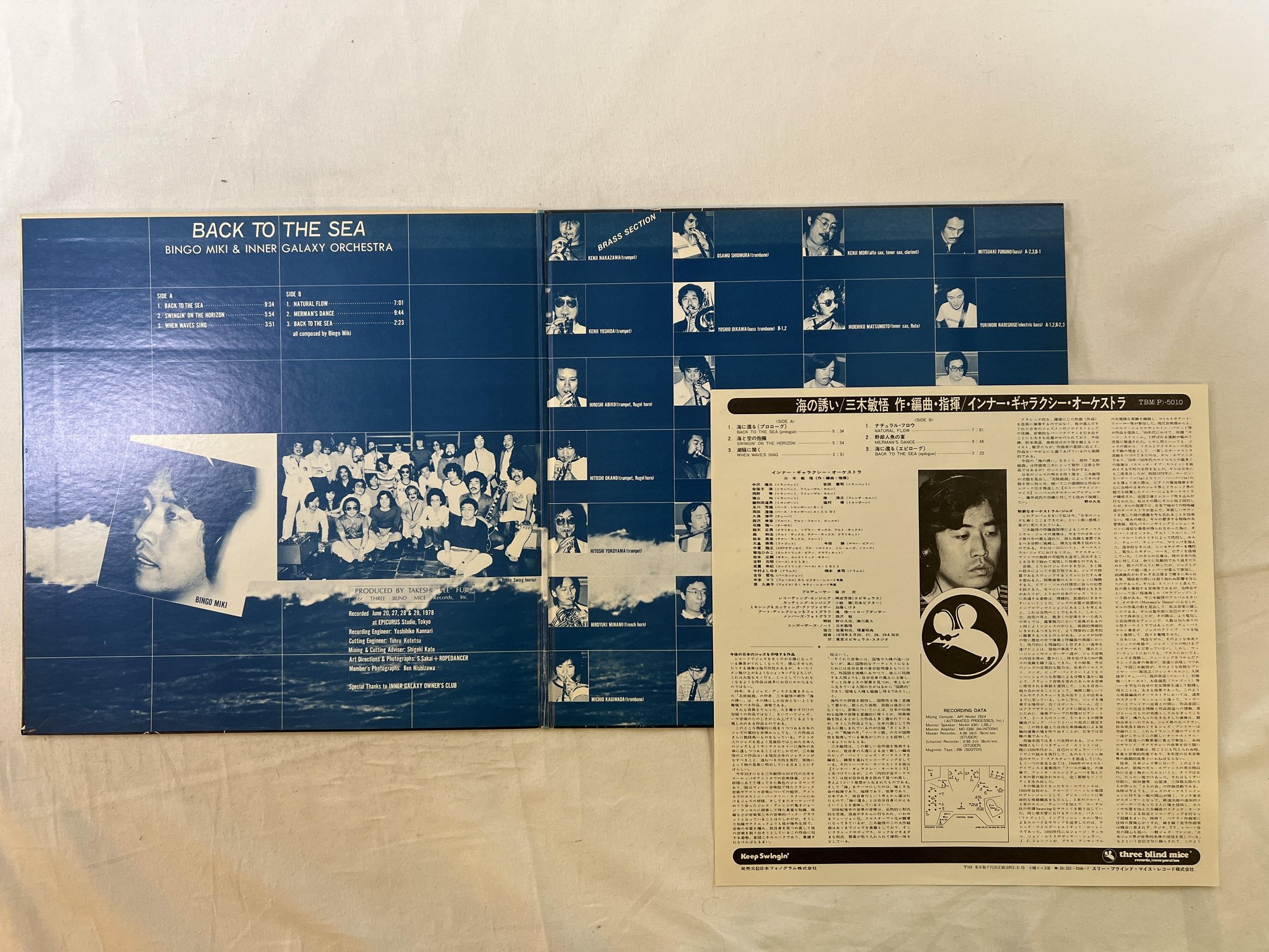 Omslagsbild för skivan BINGO MIKI & THE INNER GALAXY back To The Sea LP -78 Japan TBM-5010