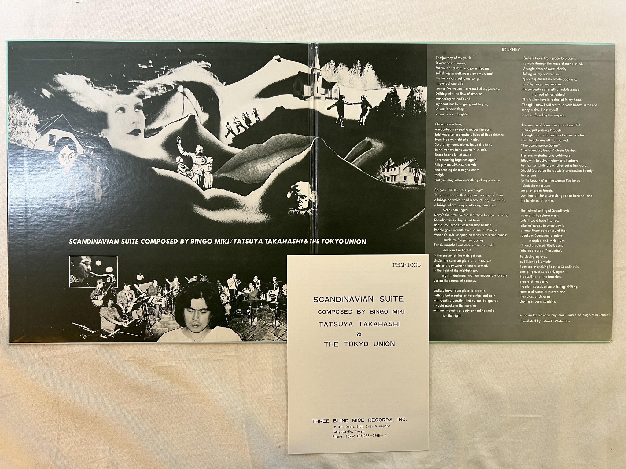 Omslagsbild för skivan BINGO MIKI Scandinavian Suite LP -77 Japan THREE BLIND MICE TBM 1005