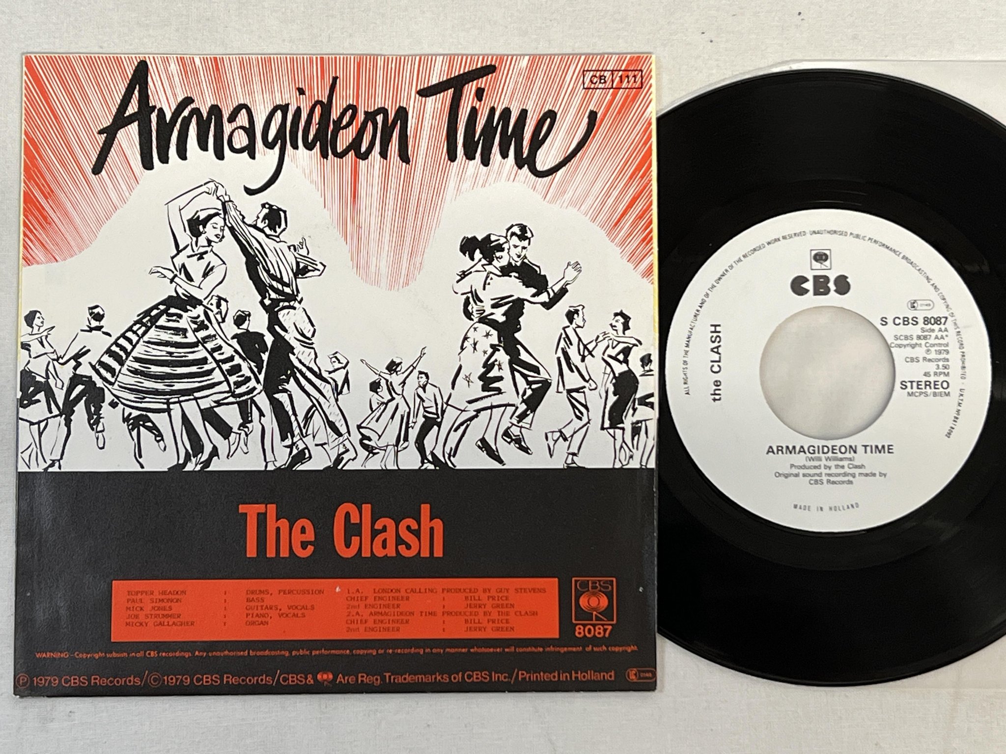Omslagsbild för skivan THE CLASH London calling 7"single -79 Hol CBS 8087