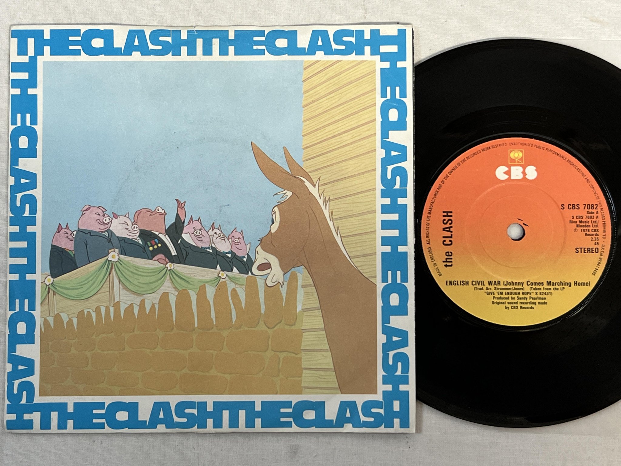 Omslagsbild för skivan THE CLASH english civil war 7"single -78 UK CBS 7082
