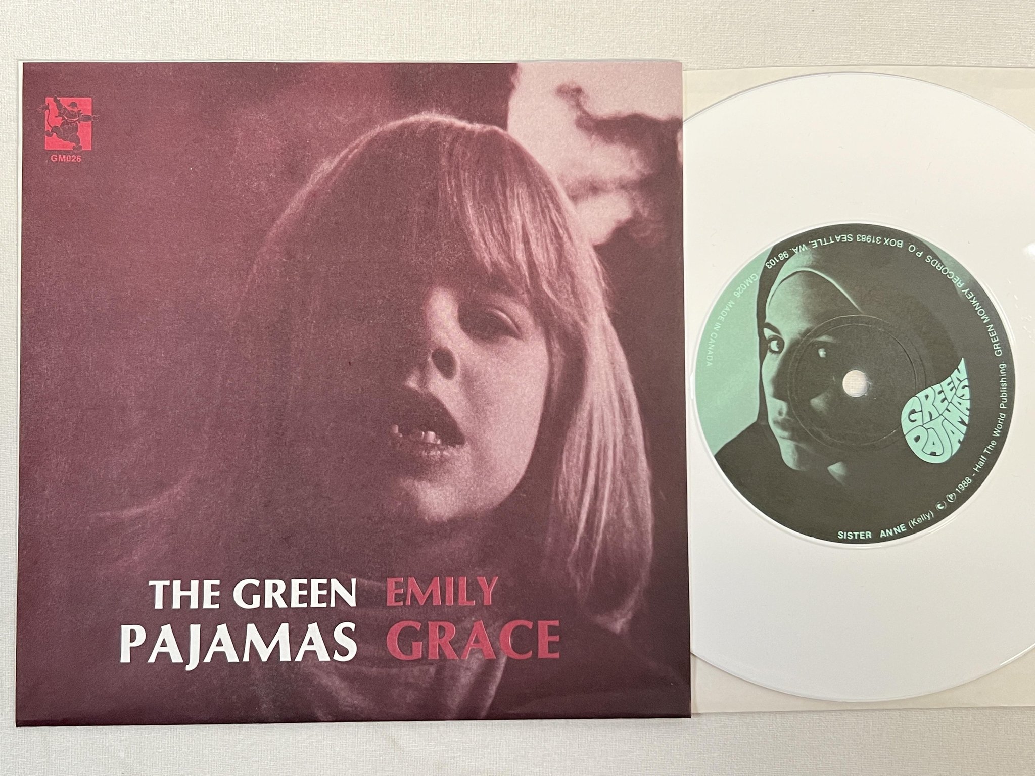 Omslagsbild för skivan THE GREEN PAJAMAS Sister Anne 7"single -88 US GREEN MONKEY GM026