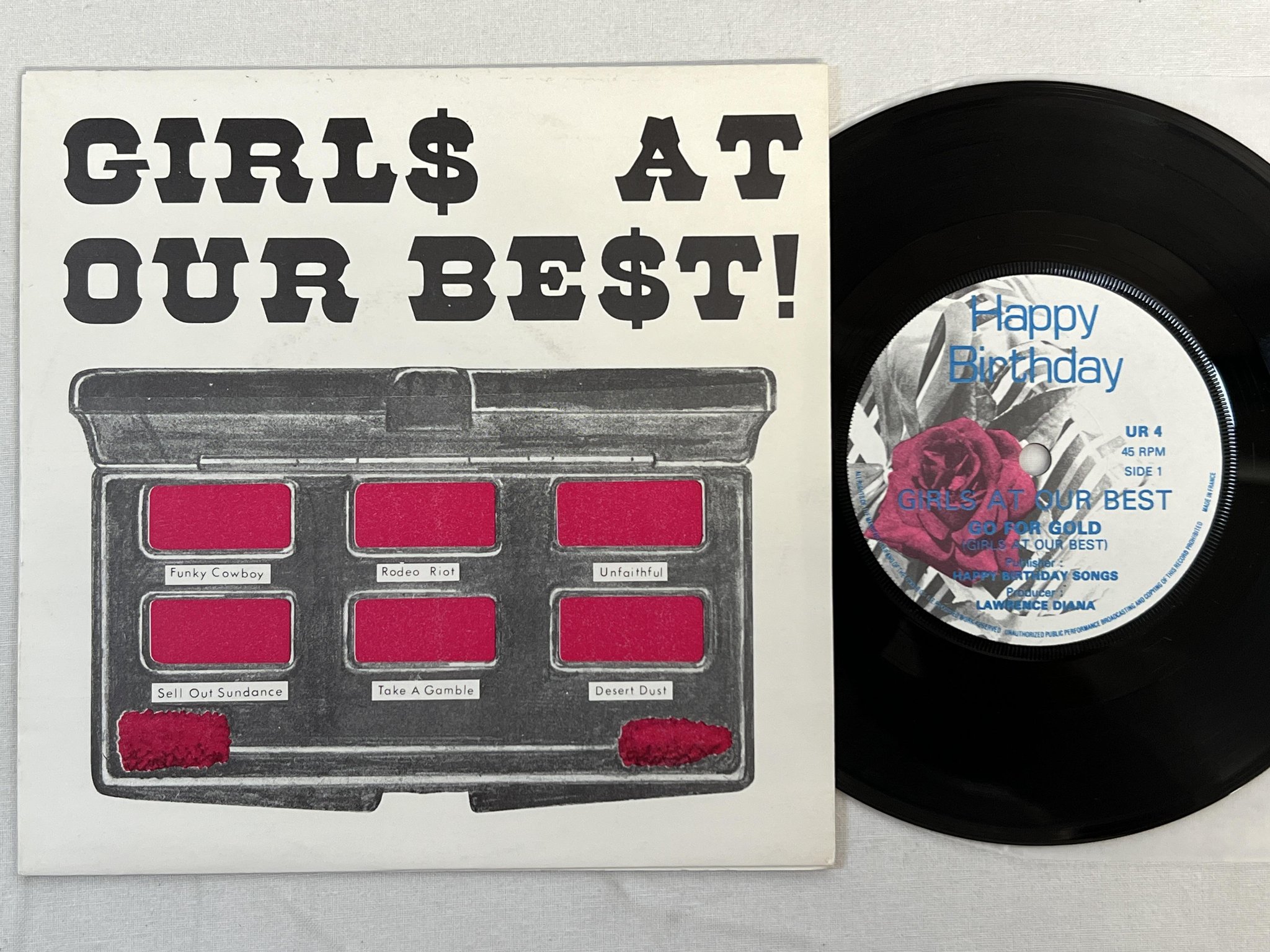 Omslagsbild för skivan GIRLS AT OUR BEST Go For Gold! 7" -81 UK HAPPY BIRTHDAY UR 4