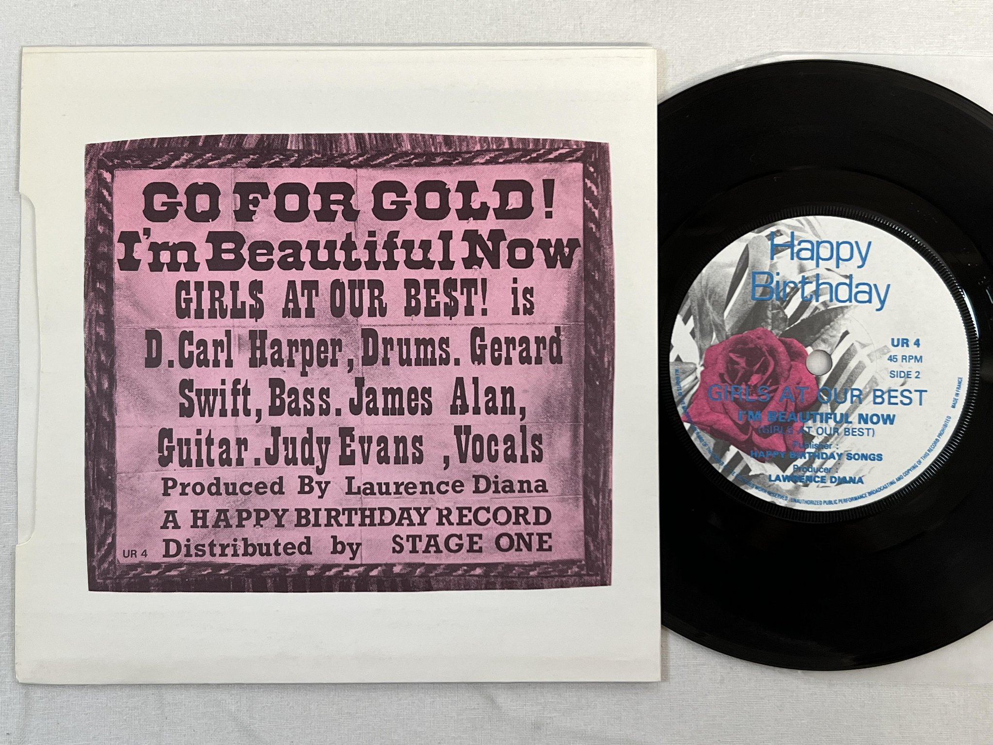 Omslagsbild för skivan GIRLS AT OUR BEST Go For Gold! 7" -81 UK HAPPY BIRTHDAY UR 4