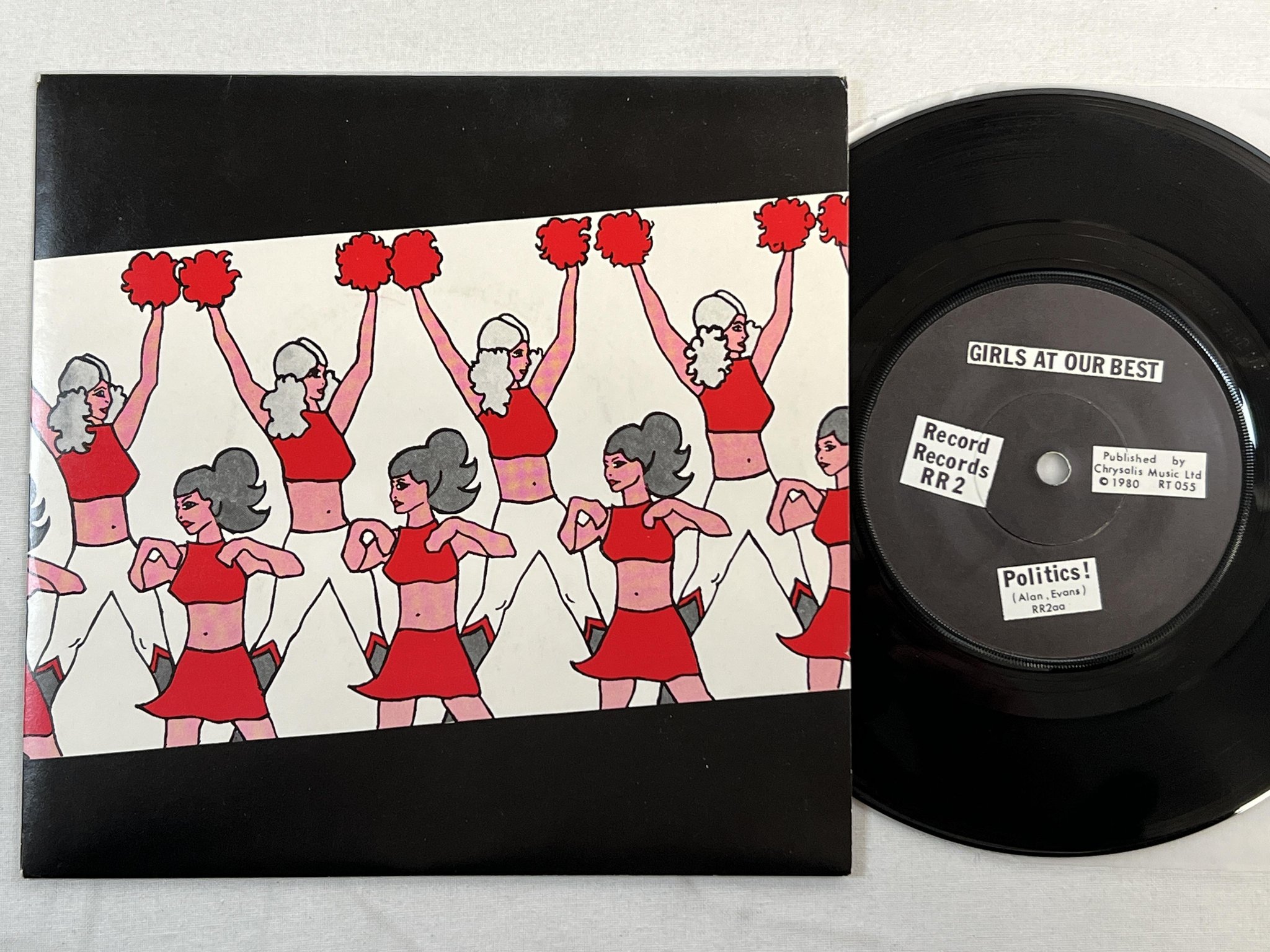 Omslagsbild för skivan GIRLS AT OUR BEST Politics! 7" -80 UK RECORD RR2