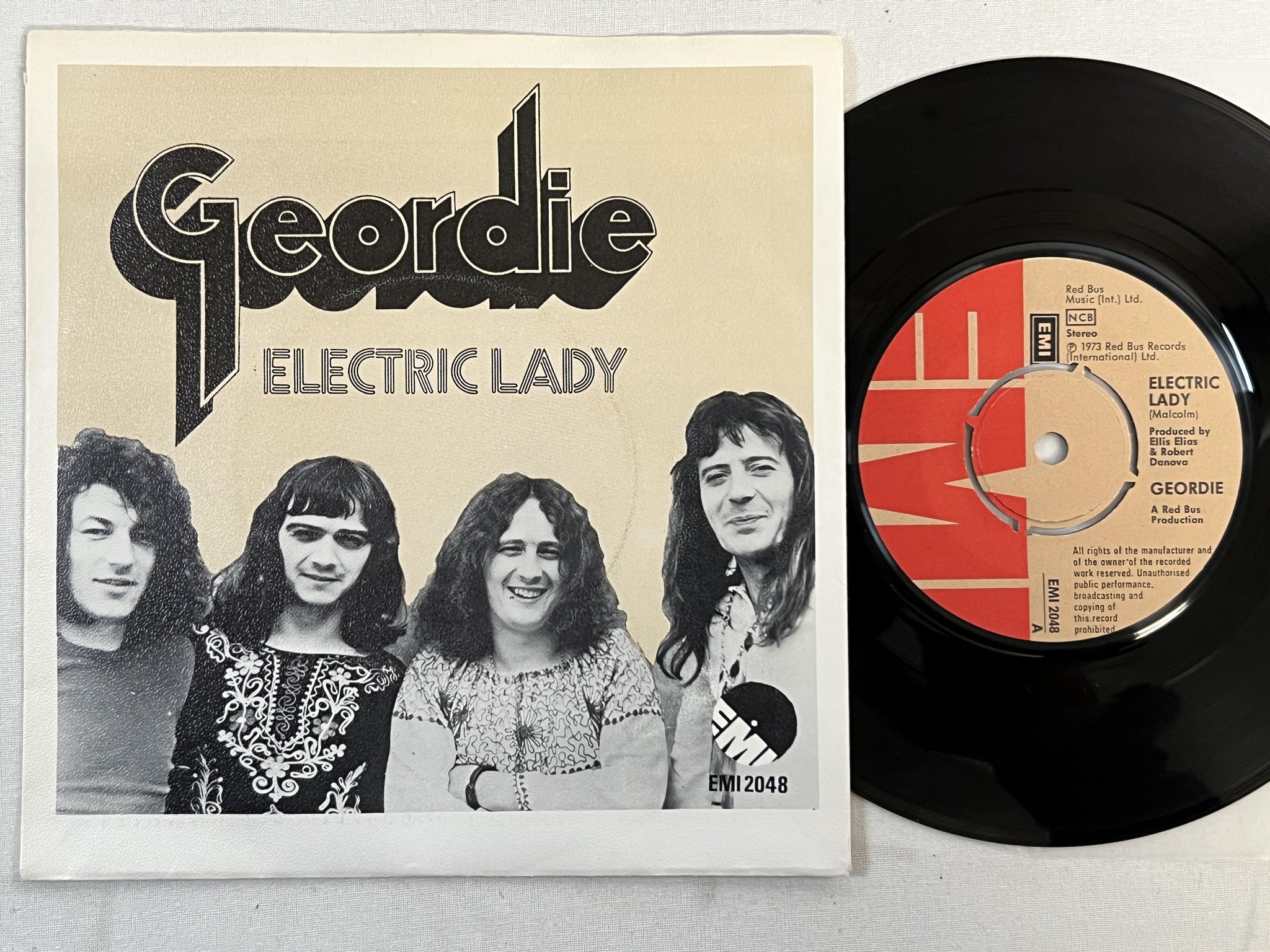 Omslagsbild för skivan GEORDIE Electric Lady 7" -73 Swe EMI 2048