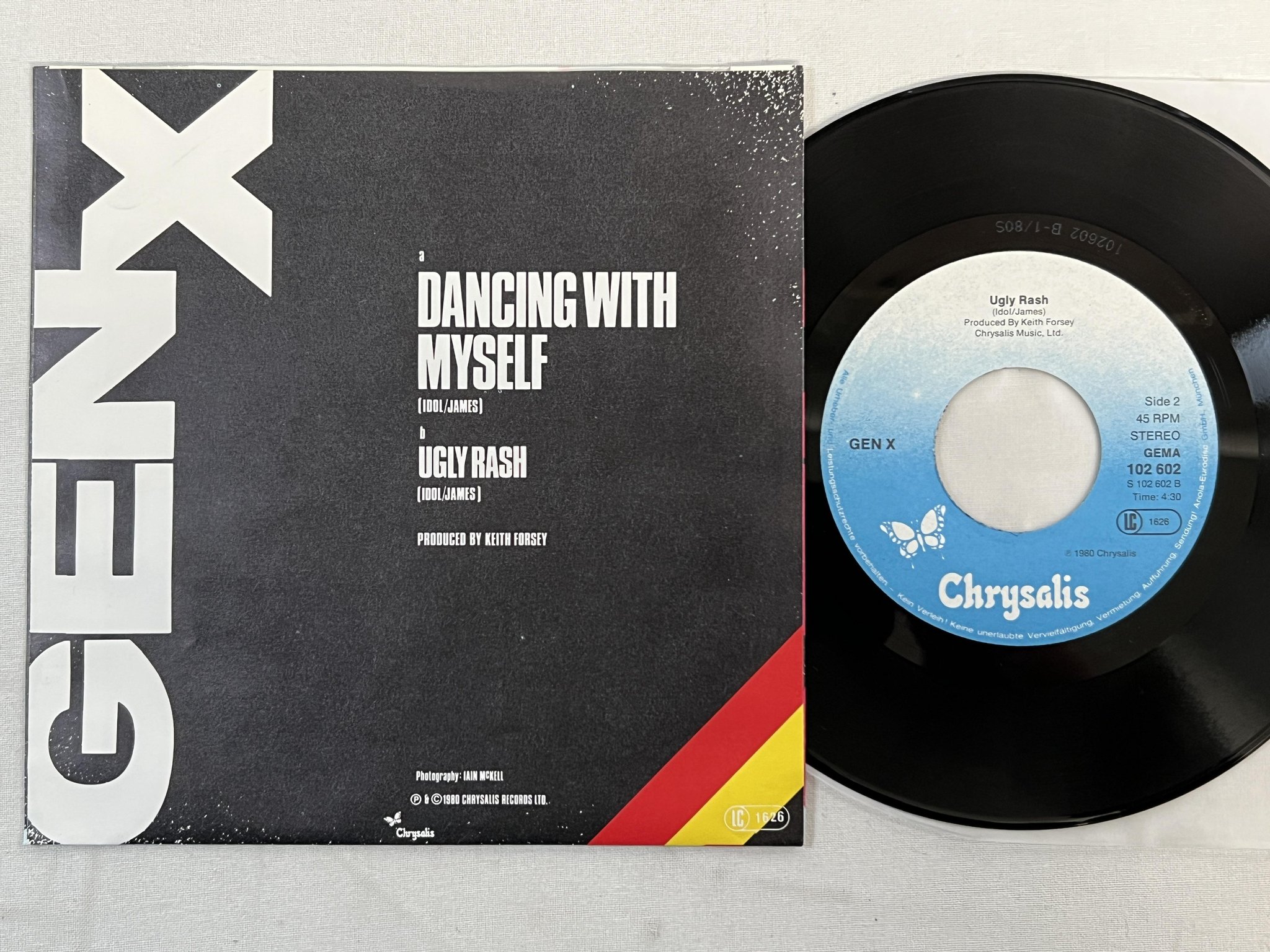 Omslagsbild för skivan GEN X dancing with myself 7" -80 Ger CHRYSALIS 102602