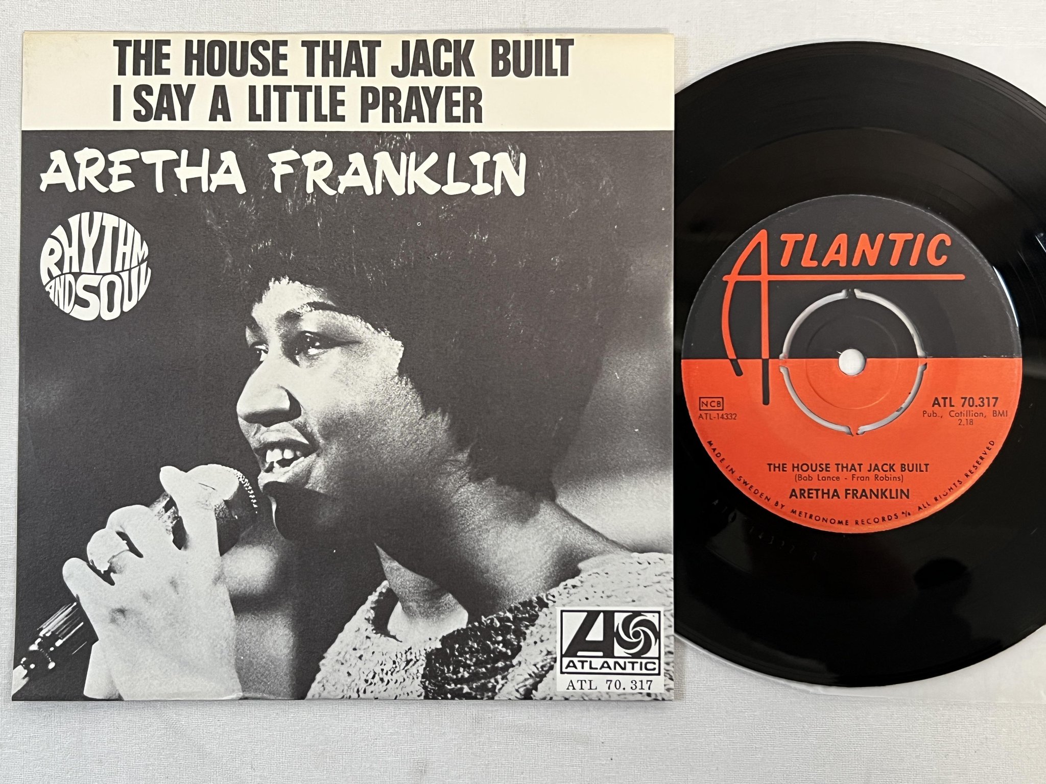 Omslagsbild för skivan ARETHA FRANKLIN the house that Jack built 7" Swe ATLANTIC ATL 70317
