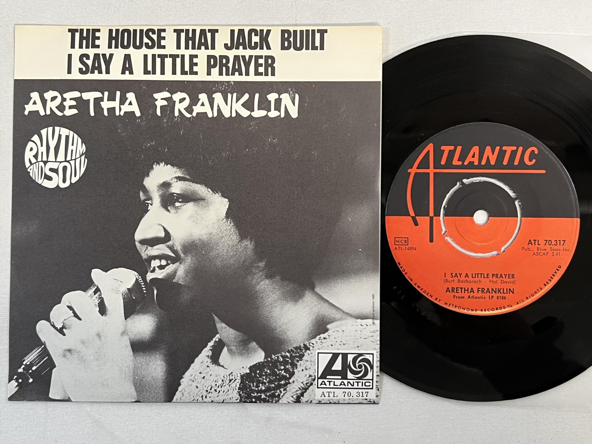 Omslagsbild för skivan ARETHA FRANKLIN the house that Jack built 7" Swe ATLANTIC ATL 70317