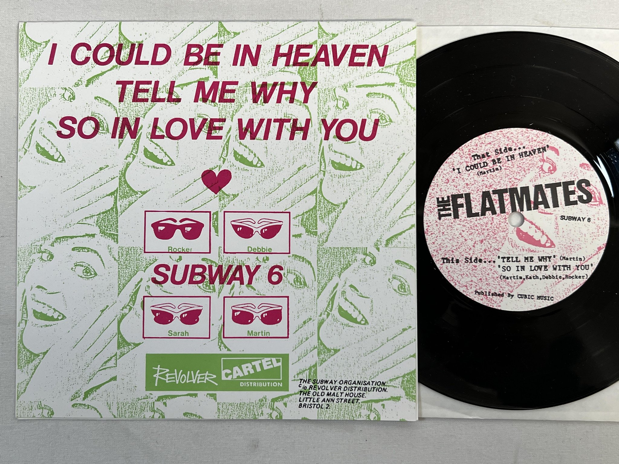 Omslagsbild för skivan THE FLATMATES I Could Be In Heaven 7" -86 UK SUBWAY 6 ** INDIE POP **
