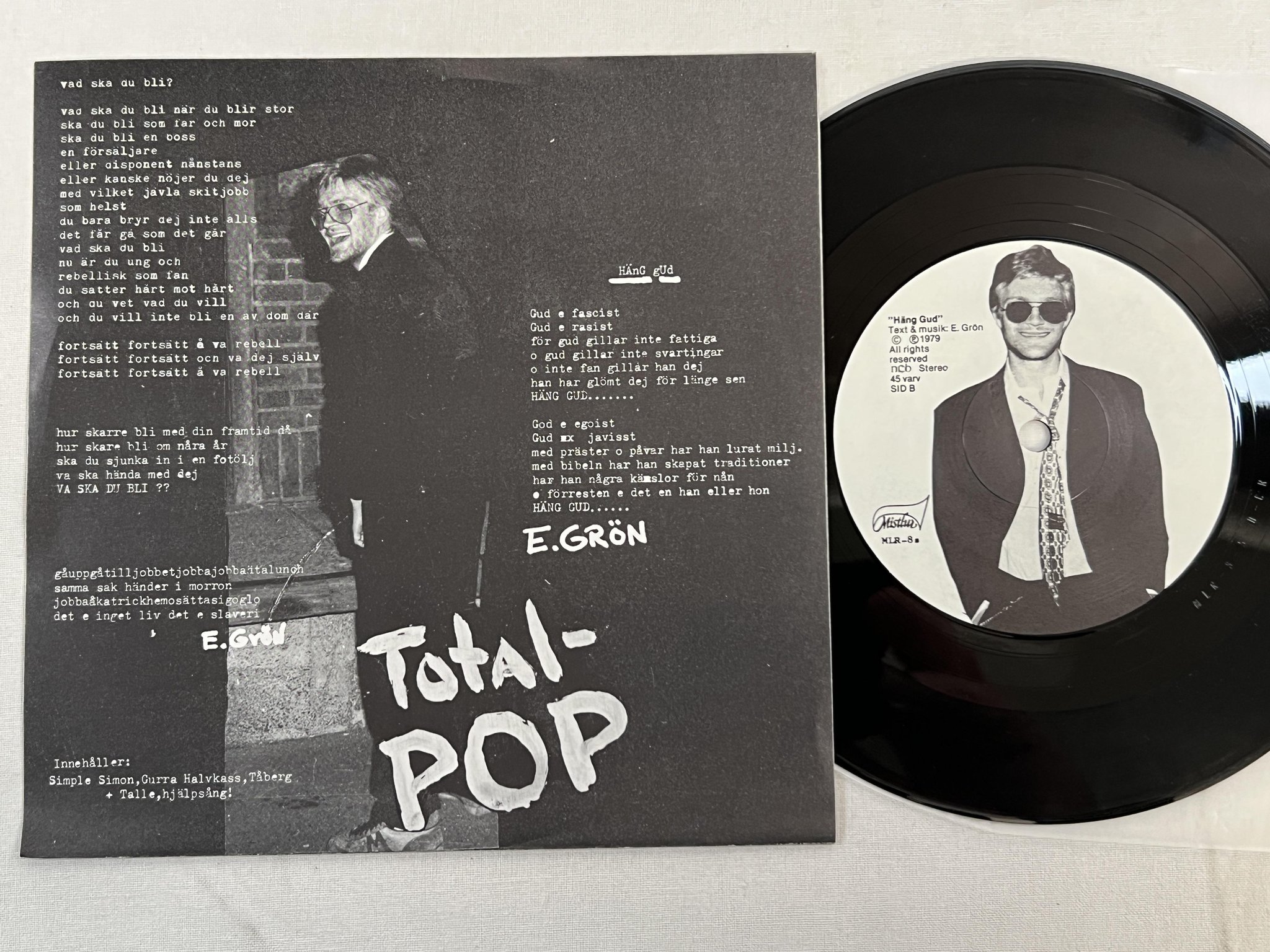 Omslagsbild för skivan EBBA GRÖN Totalpop 7" -79 Swe MISTLUR MLR-8s