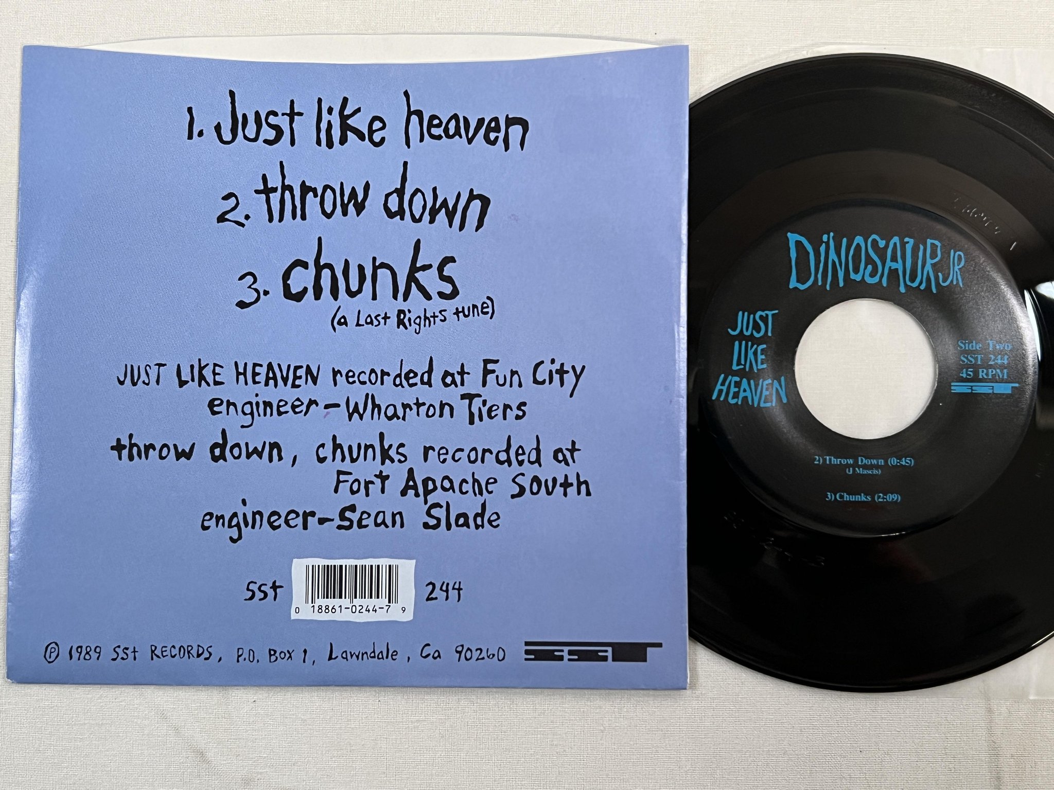 Omslagsbild för skivan DINOSAUR JR just like heaven 7" -89 US SST 244 ** indie rock **