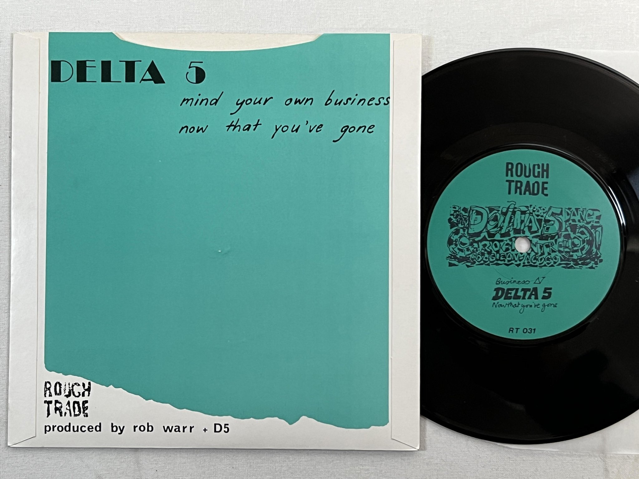 Omslagsbild för skivan DELTA 5 Mind Your Own Business 7" -79 UK ROUGH TRADE RT 031 ** NEW WAVE **
