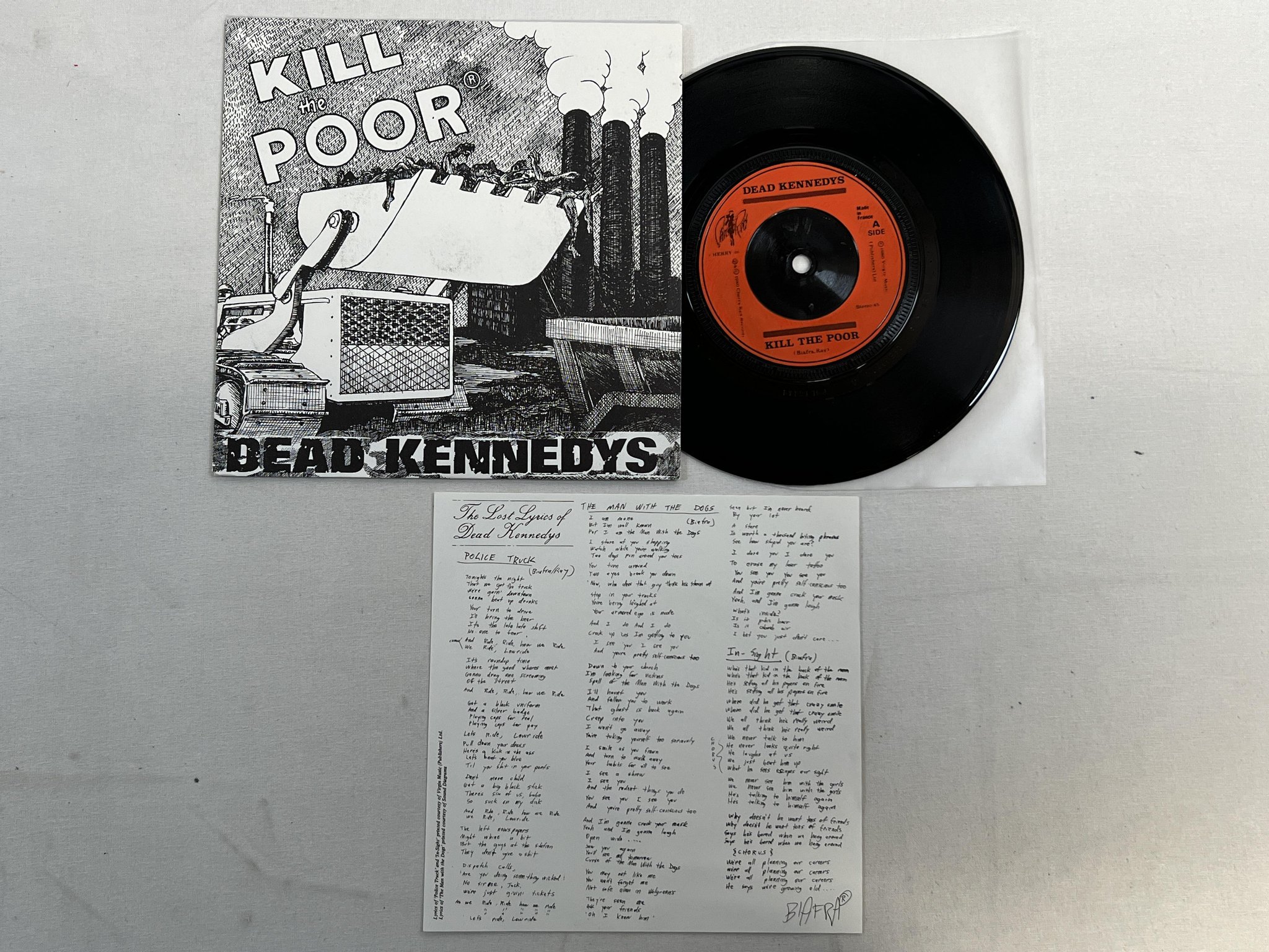 Omslagsbild för skivan DEAD KENNEDYS Kill The Poor 7" -80 CHERRY RED CHERRY 16