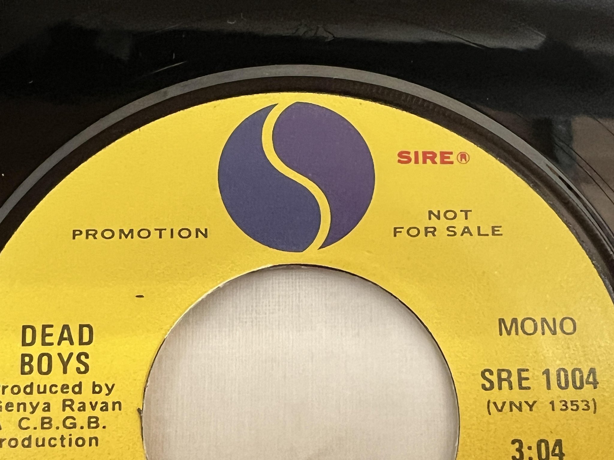 Omslagsbild för skivan DEAD BOYS sonic reducer 7" -77 US SIRE SRE 1004 ** MEGA RARE PROMO **