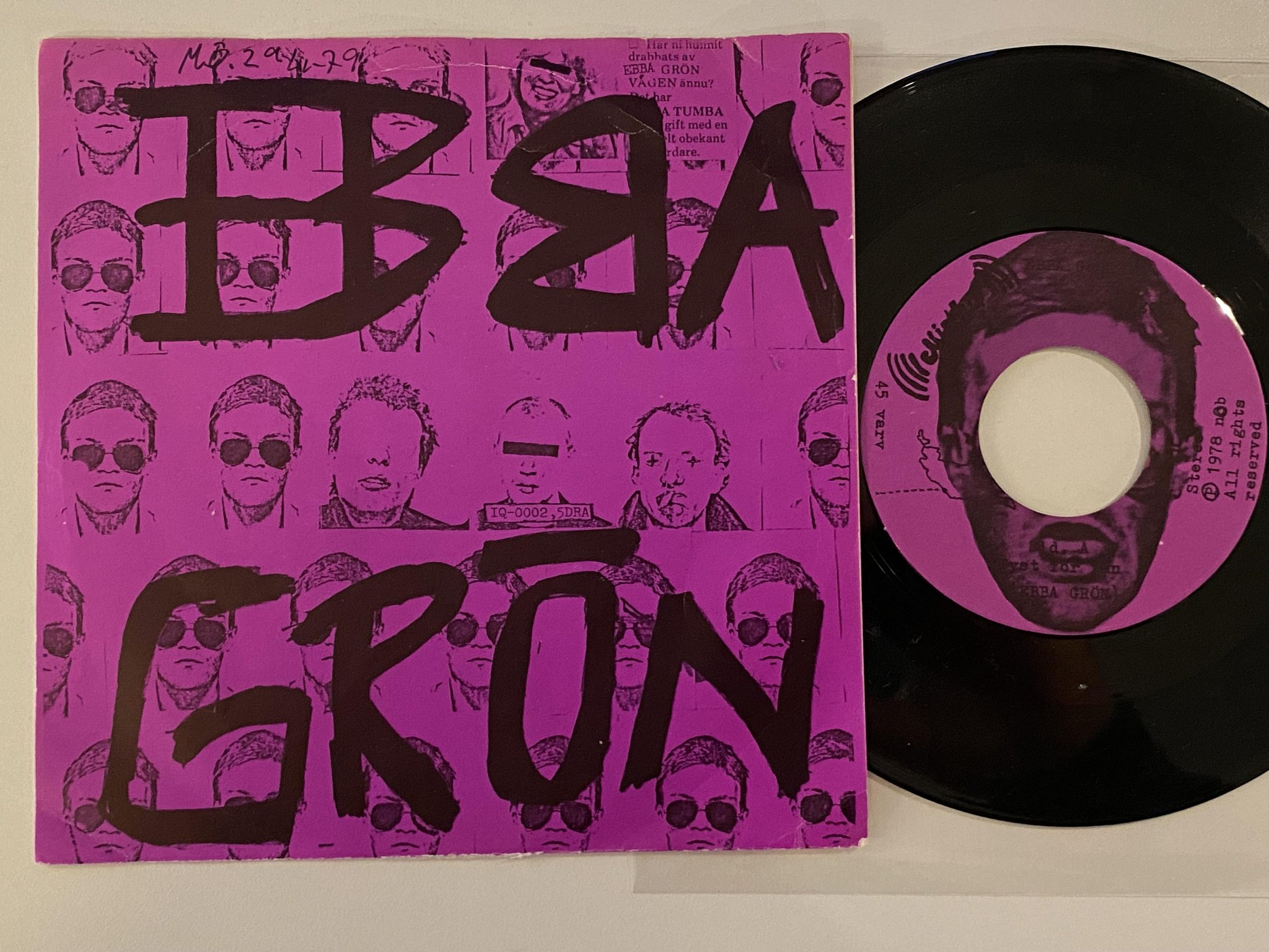 Omslagsbild för skivan EBBA GRÖN Prorock 7" -78 Swe MISTLUR MLR-3s ** MEGA RARE BIG CENTRE HOLE **