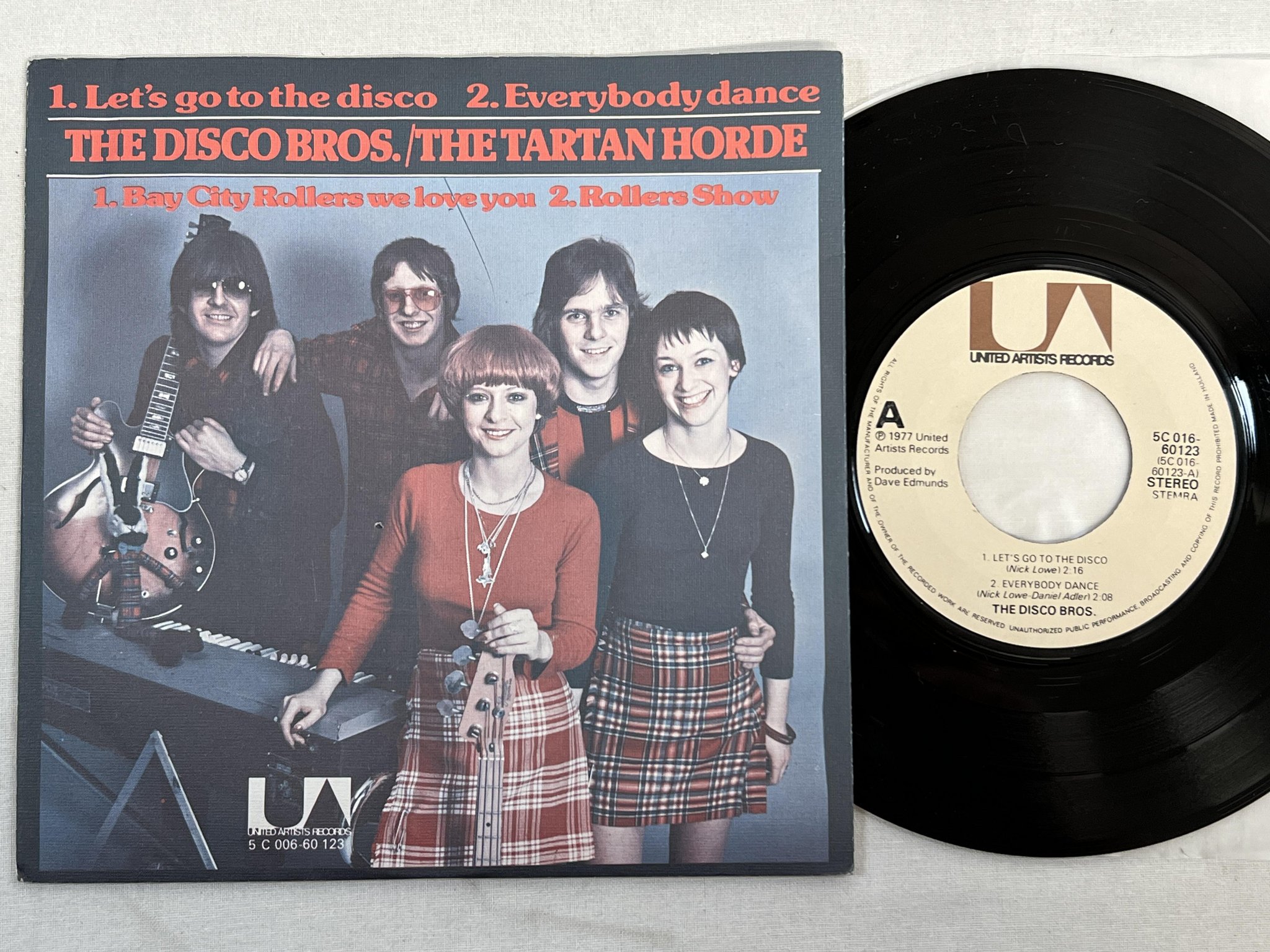 Omslagsbild för skivan THE DISCO BROS let's go to the disco 7" Hol UNITED ARTISTS 5C 016-60123