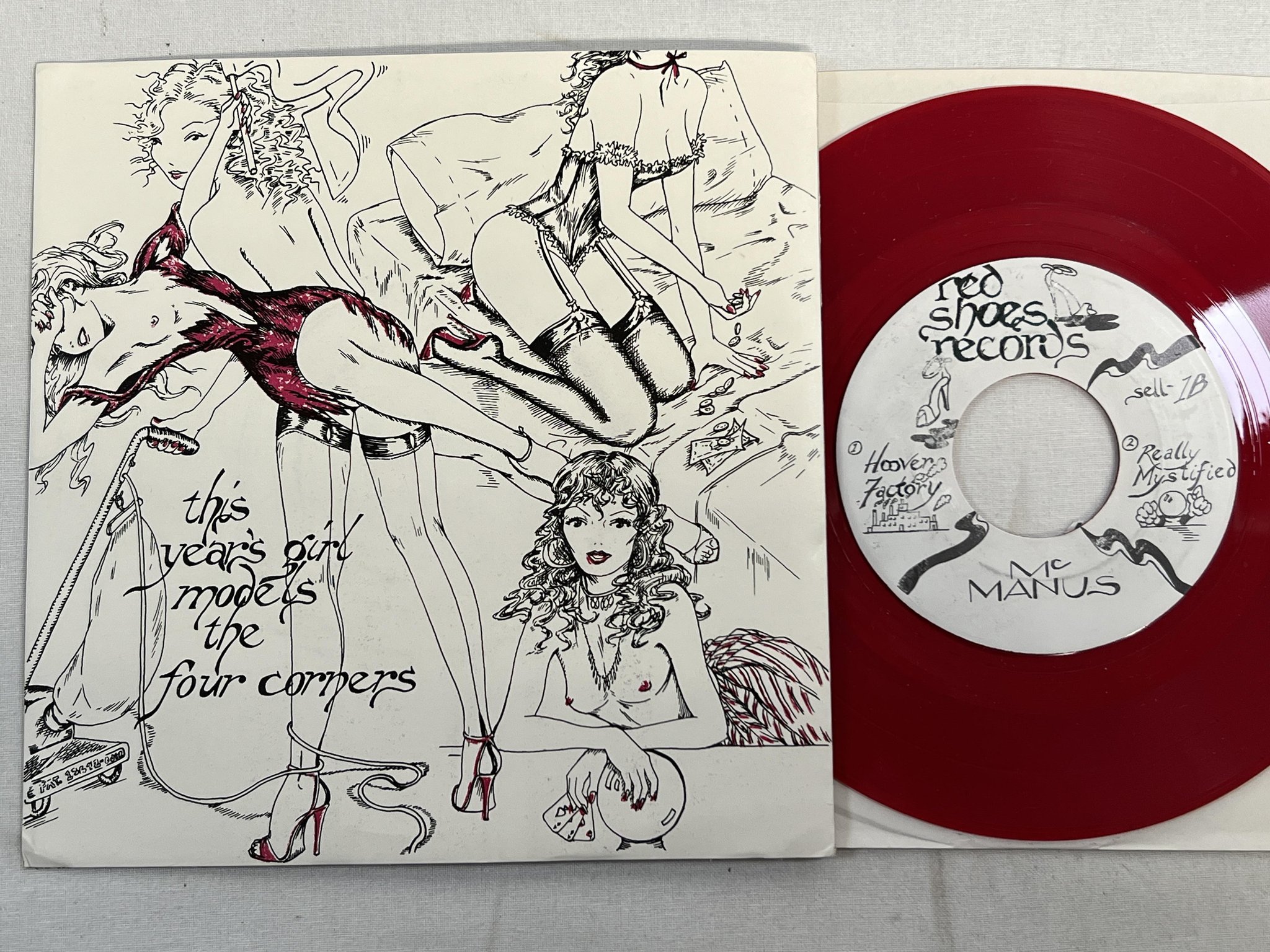 Omslagsbild för skivan ELVIS COSTELLO cornered on plastic 7" -7? US RED SHOES Sell 1 ** RED VINYL **