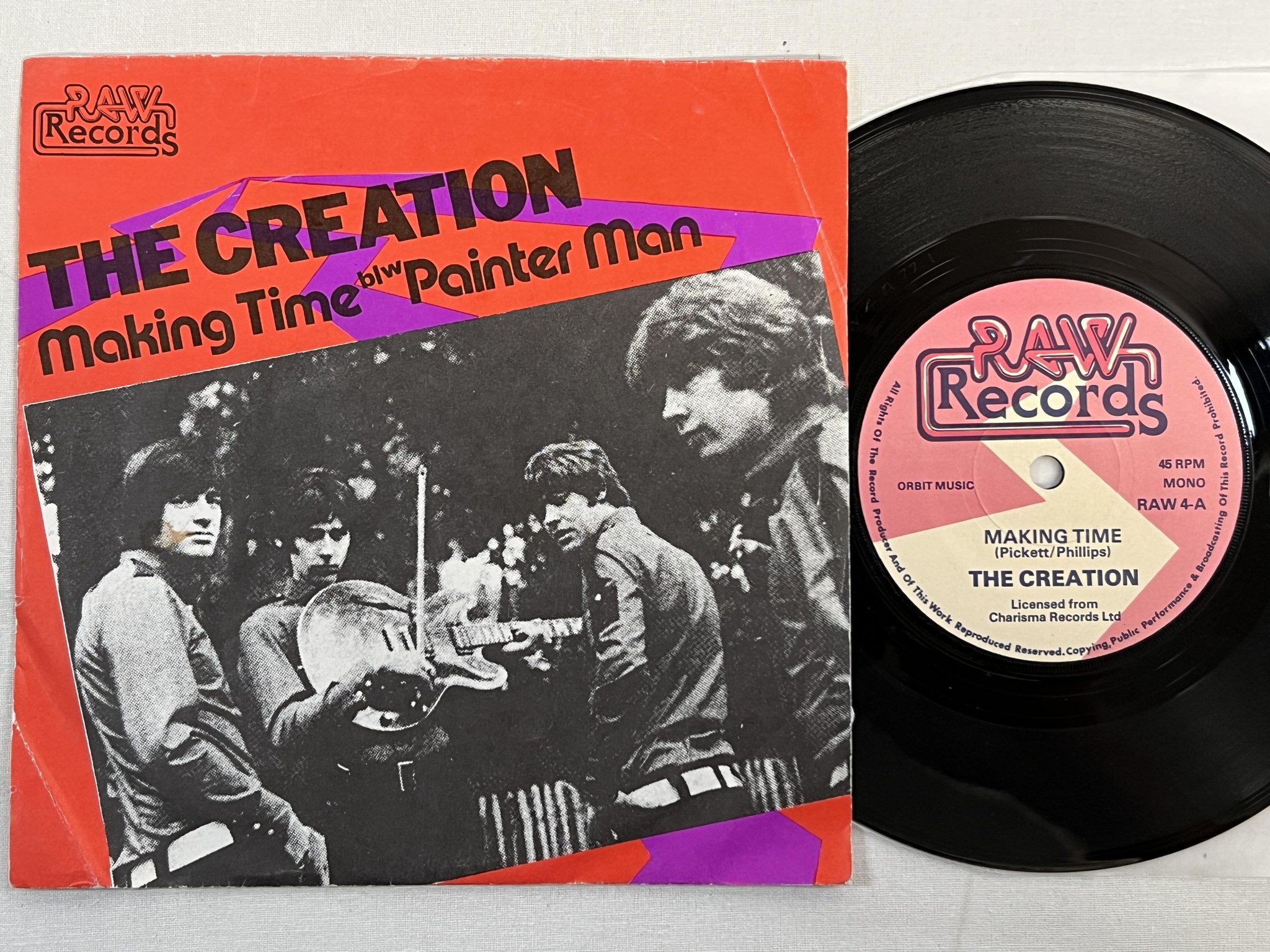 Omslagsbild för skivan THE CREATION Making Time 7" re UK RAW 4 psych