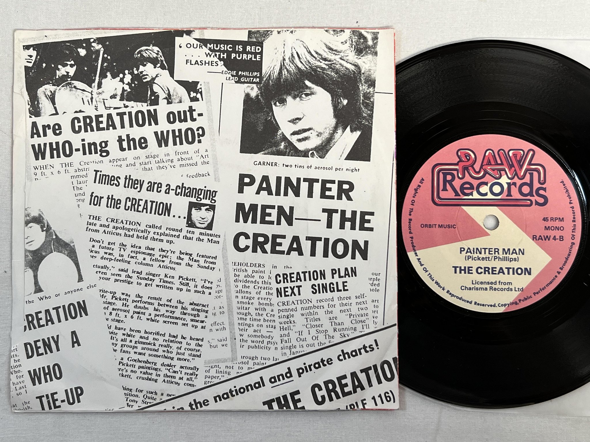 Omslagsbild för skivan THE CREATION Making Time 7" re UK RAW 4 psych