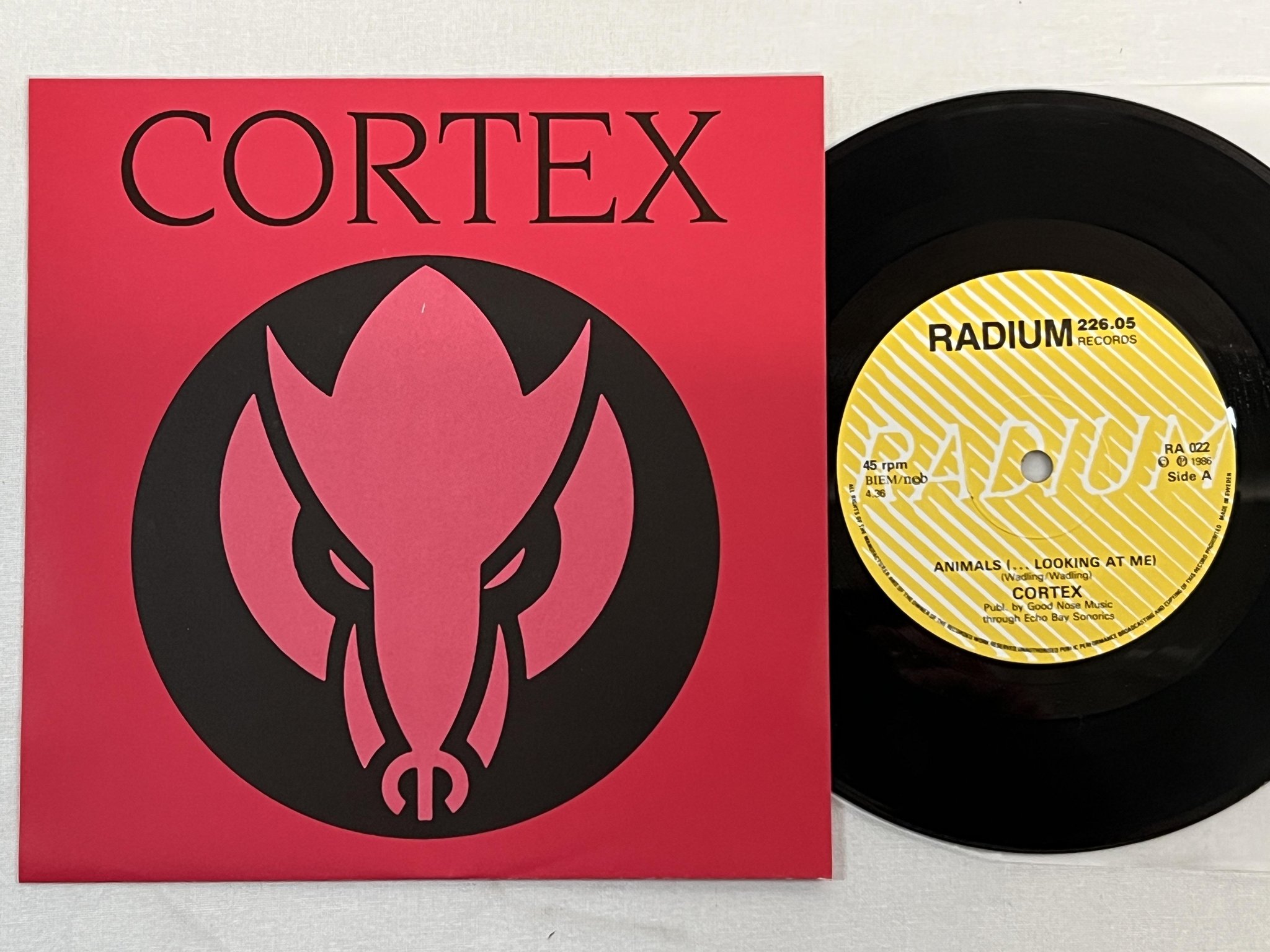 Omslagsbild för skivan CORTEX animals 7" -86 radium 226.05 RA 022 *** rare goth ***