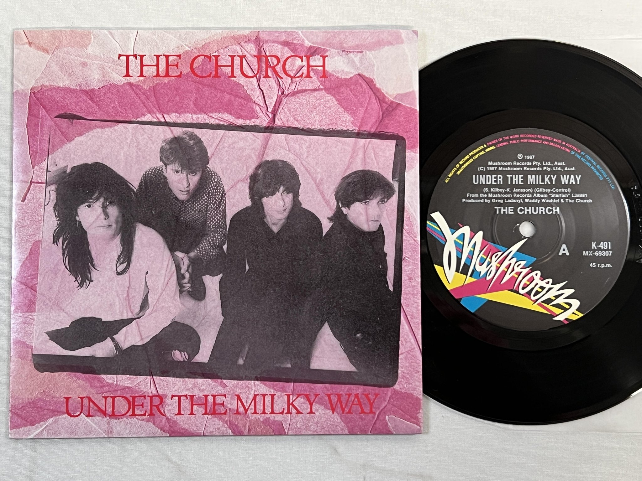 Omslagsbild för skivan THE CHURCH Under The Milky Way 7" -88 Aussie MUSHROOM K491 ** RARE **