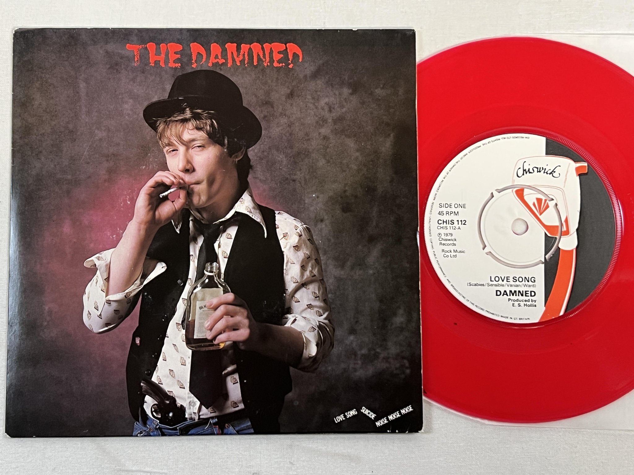 Omslagsbild för skivan THE DAMNED Love Song 7" -79 UK CHISWICK CHIS 112 ** red vinyl **