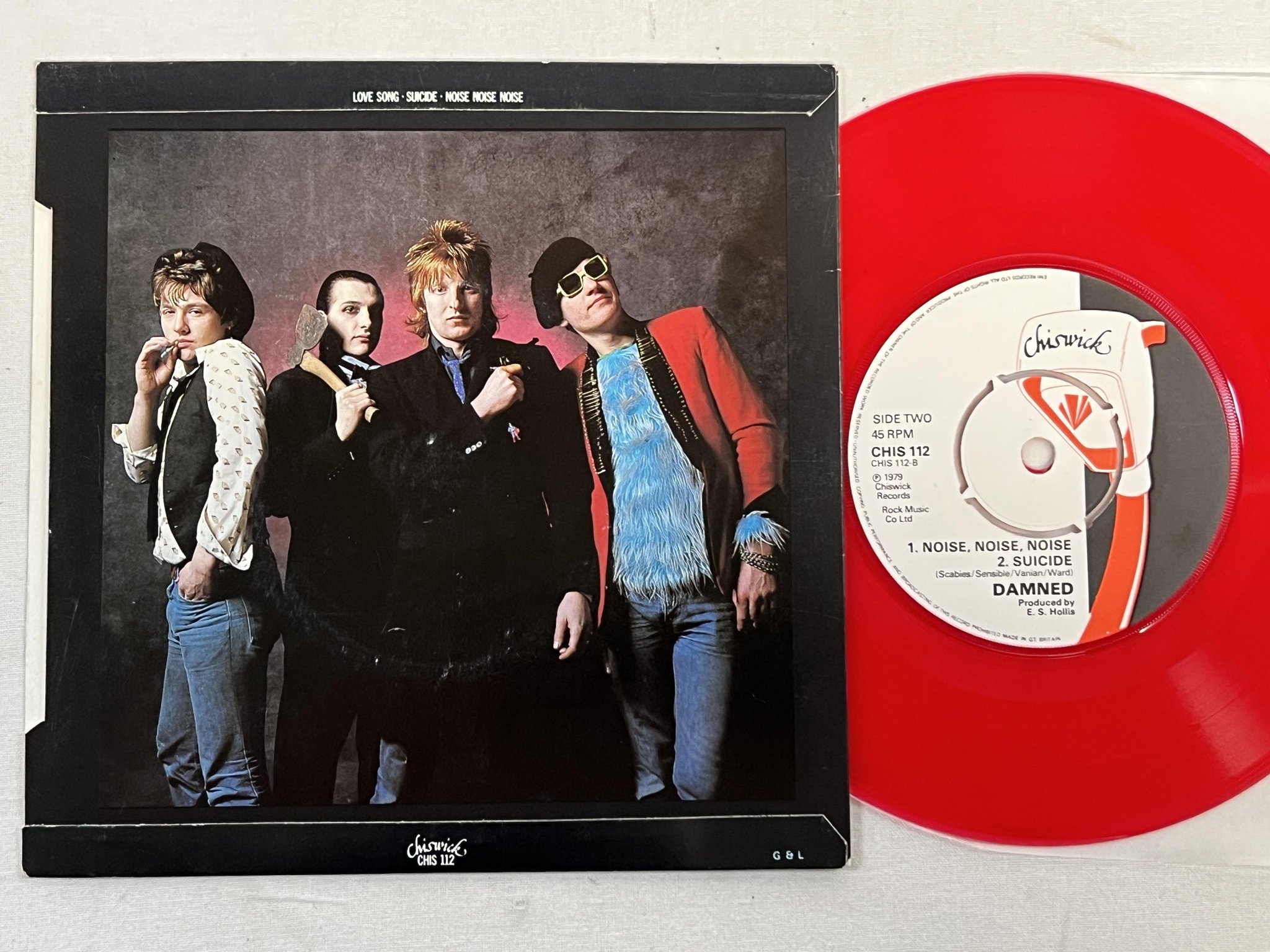 Omslagsbild för skivan THE DAMNED Love Song 7" -79 UK CHISWICK CHIS 112 ** red vinyl **