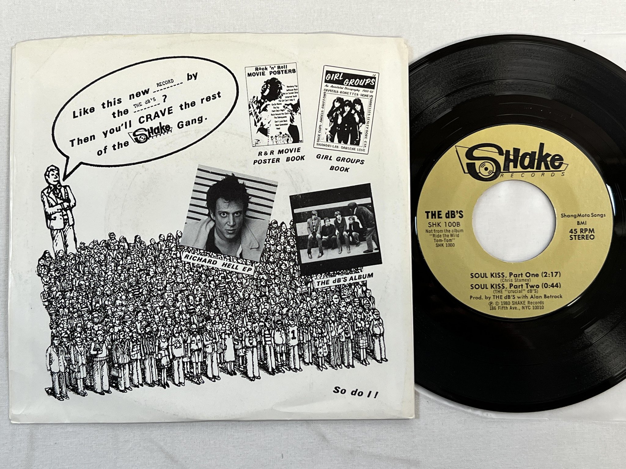 Omslagsbild för skivan THE DB'S black and white 7" -80 US SHAKE SHK 100