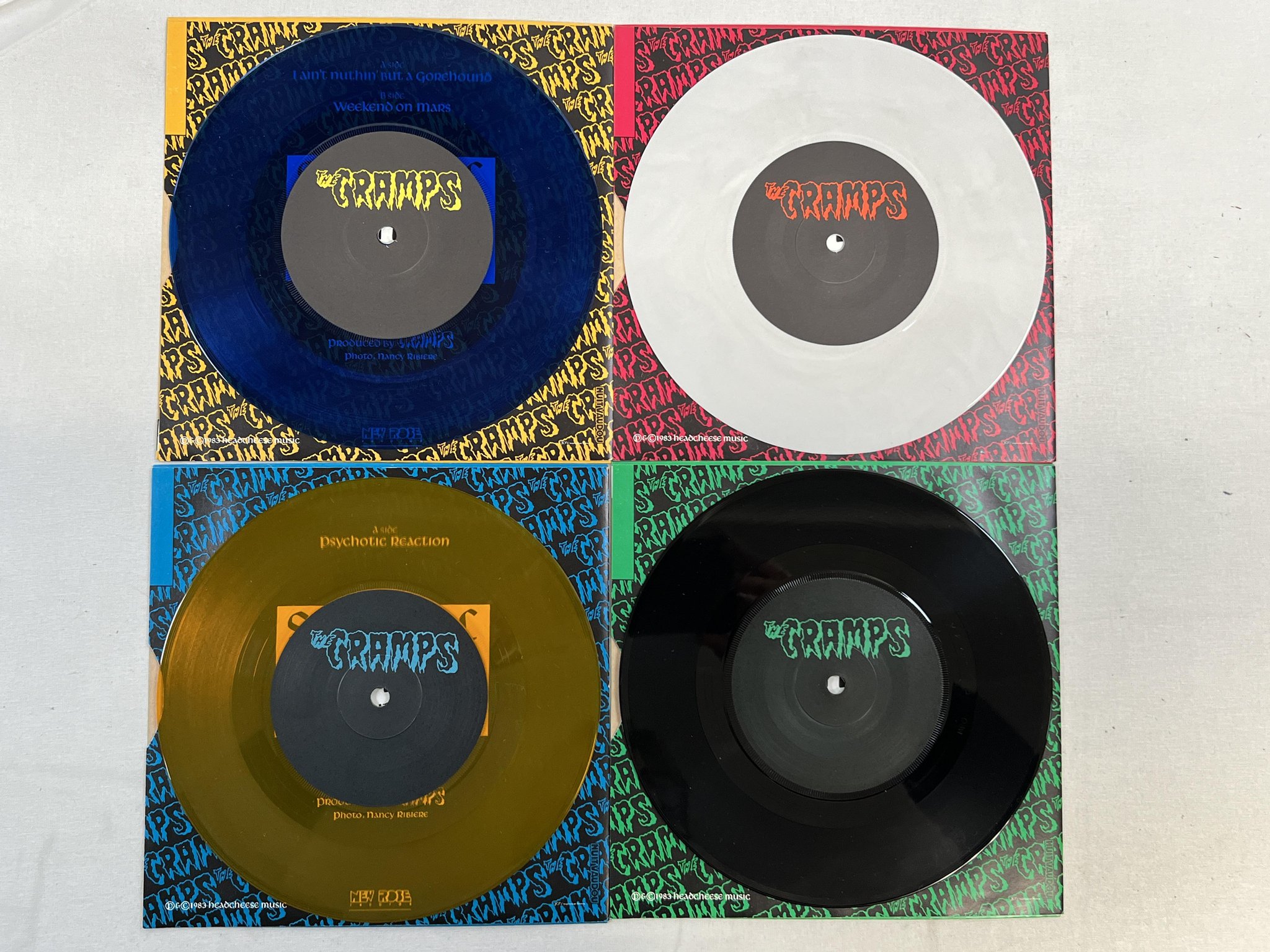 Omslagsbild för skivan THE CRAMPS smell of female 4x7" -83 NEW ROSE CRAMPS 1 Ltd #2075