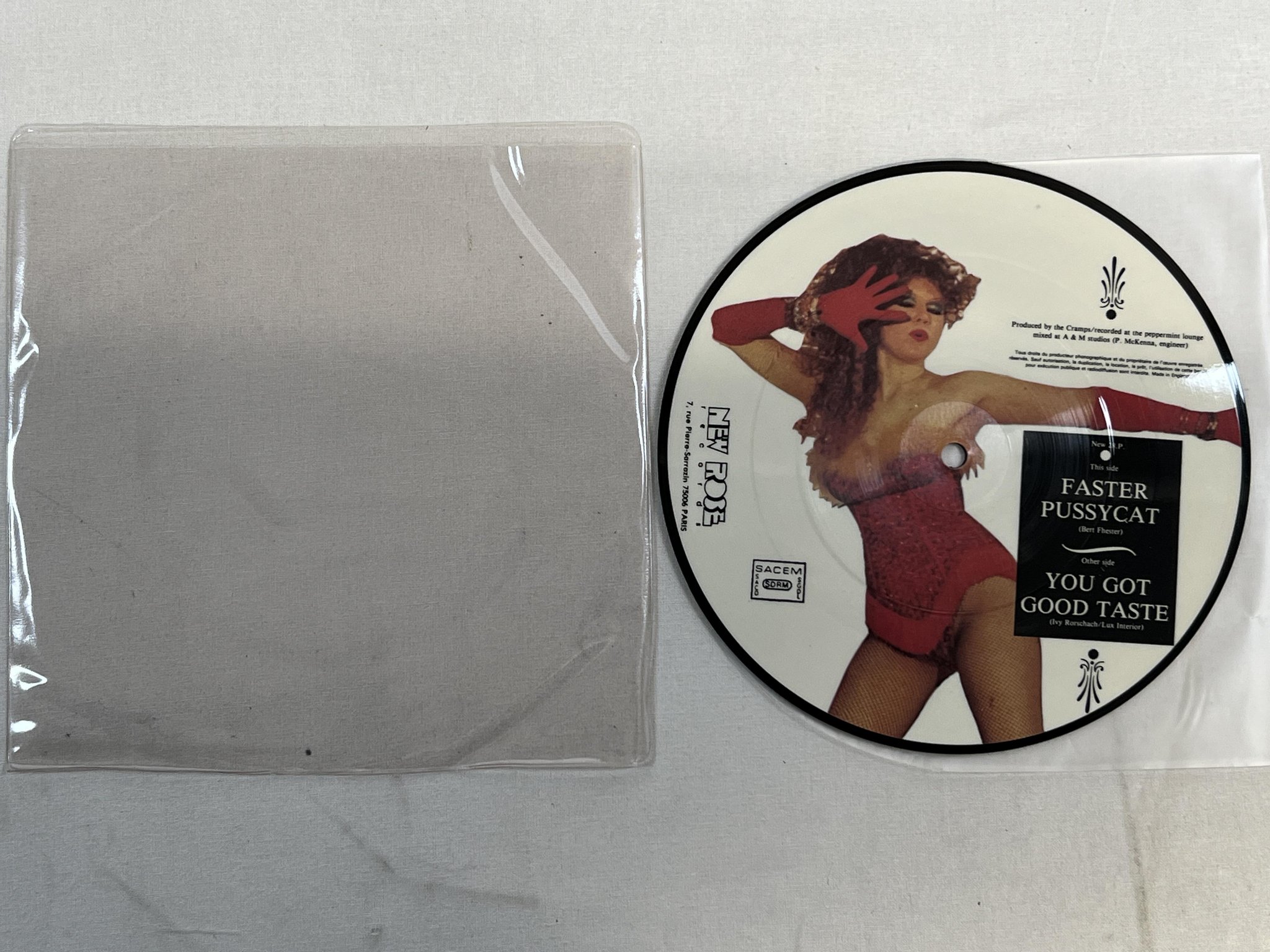 Omslagsbild för skivan THE CRAMPS You Got Good Taste 7" picture disc -83 NEW ROSE New 28.P.