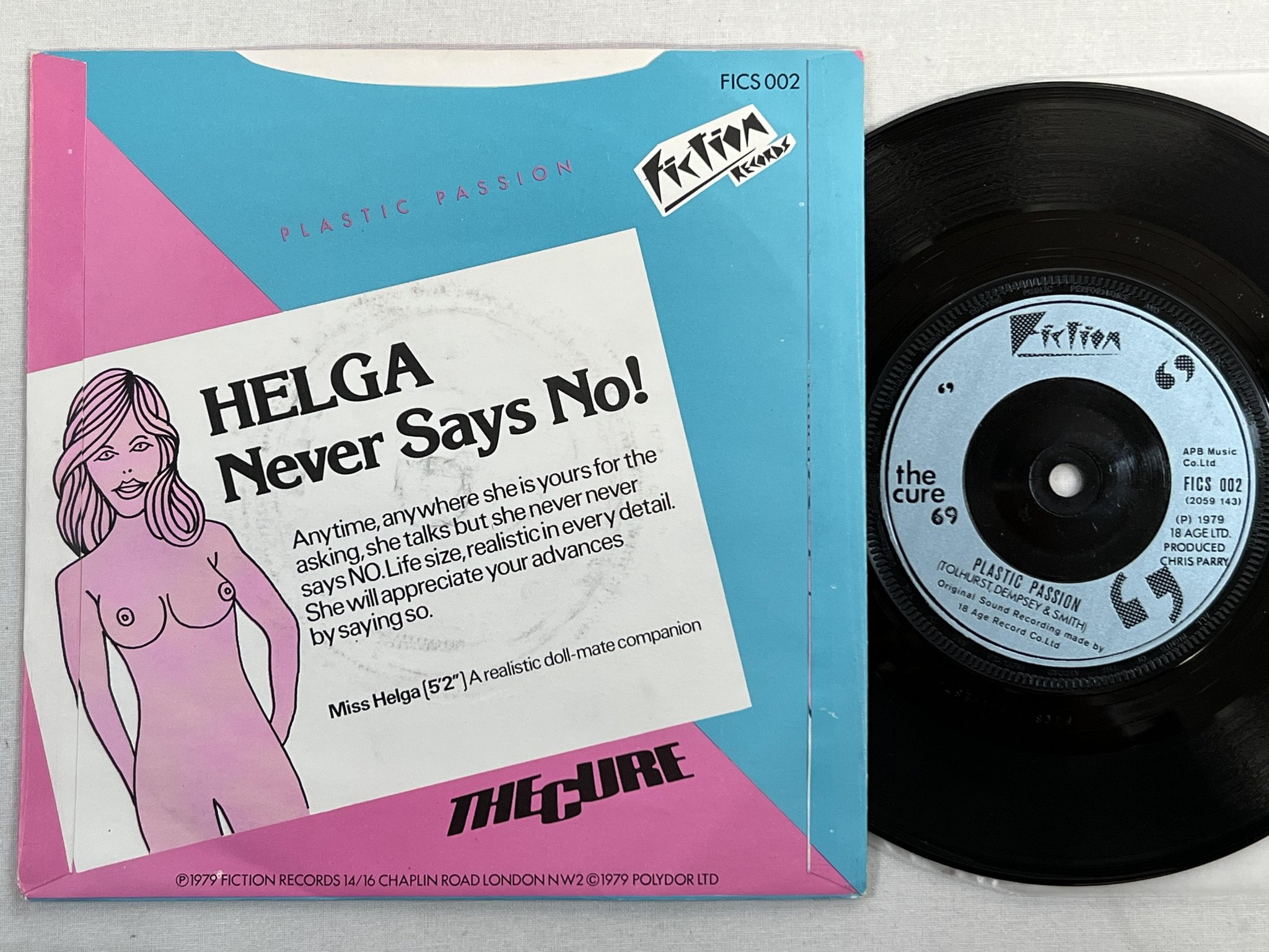 Omslagsbild för skivan THE CURE Boys Don't Cry 7" -78 UK FICTION FICS 002 ** rare **