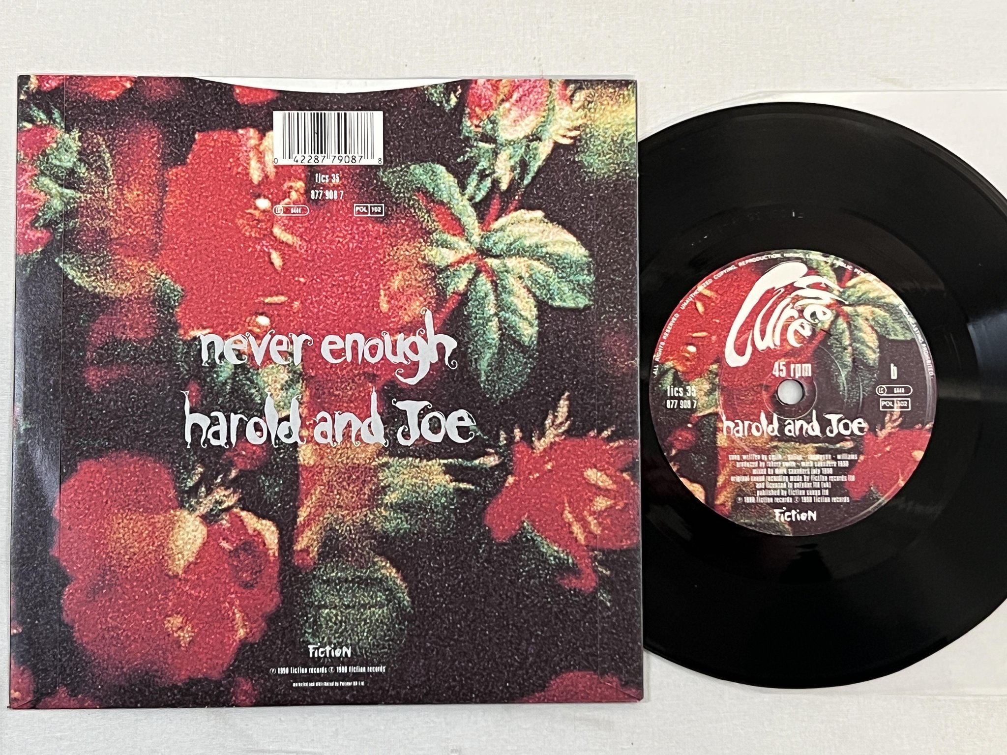 Omslagsbild för skivan THE CURE Never Enough 7" -90 FICTION FICS 35