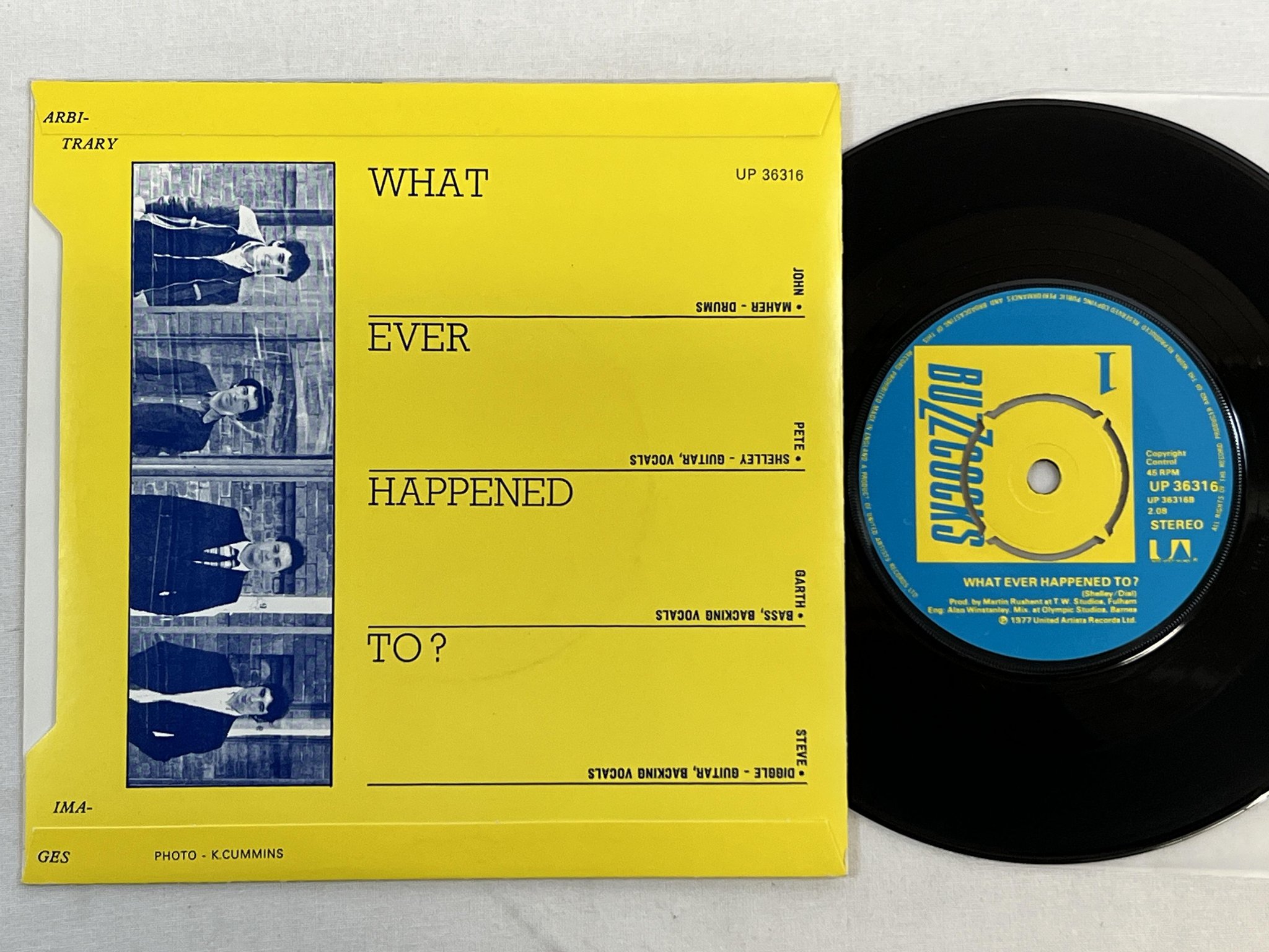 Omslagsbild för skivan BUZZCOCKS Orgasm Addict 7" -77 UK UNITED UP 36316