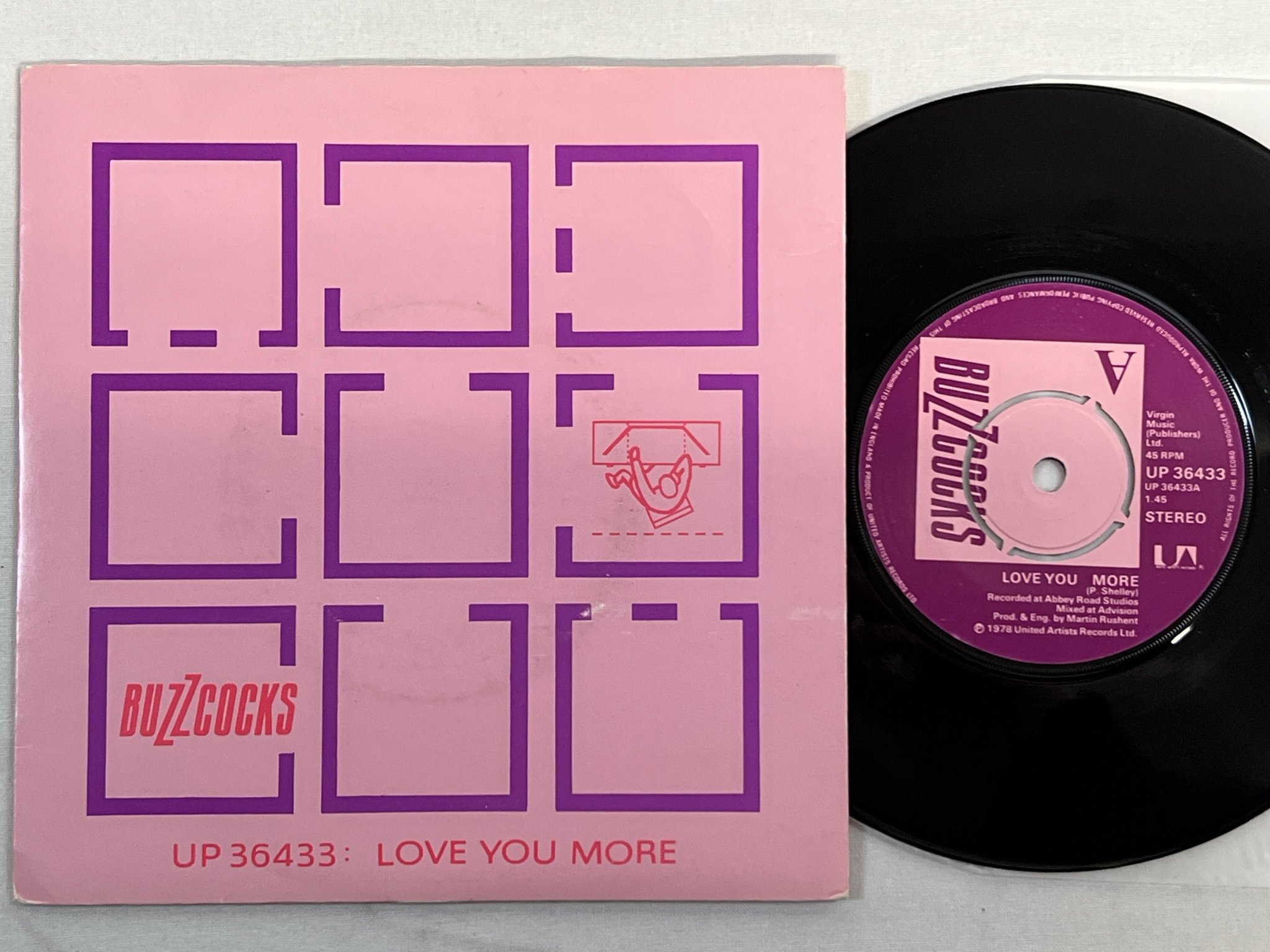 Omslagsbild för skivan BUZZCOCKS Love You More 7" -78 UK UNITED UP 36433