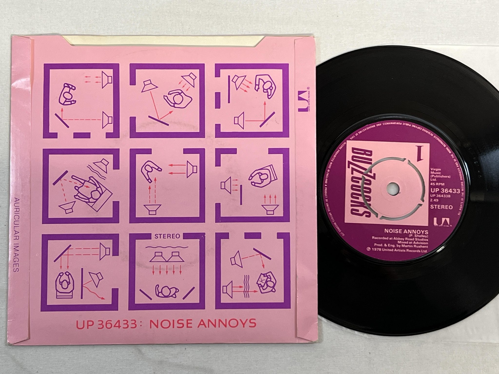 Omslagsbild för skivan BUZZCOCKS Love You More 7" -78 UK UNITED UP 36433