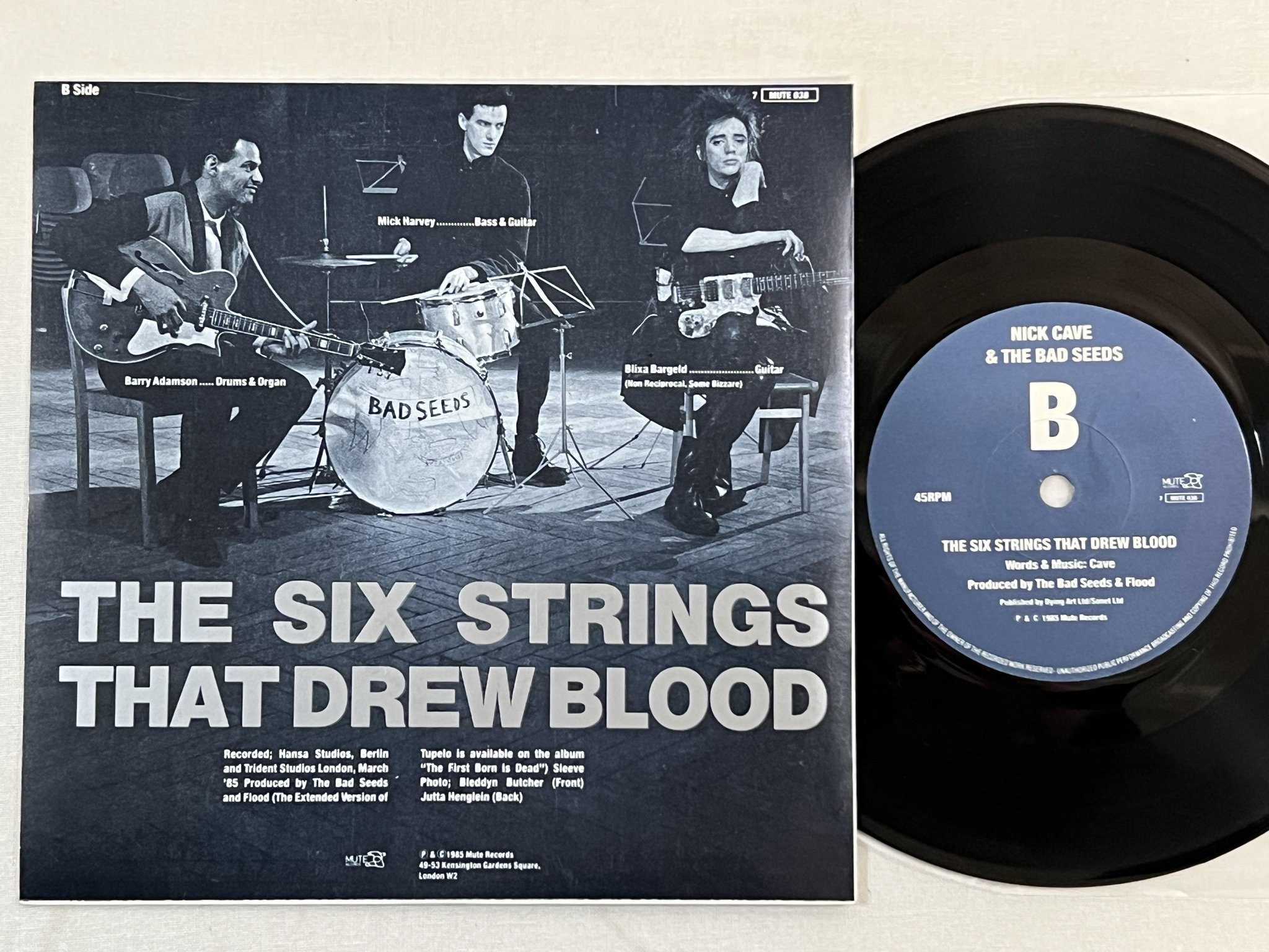 Omslagsbild för skivan NICK CAVE & THE BAD SEEDS tupelo 7" -85 MUTE 7 MUTE 038