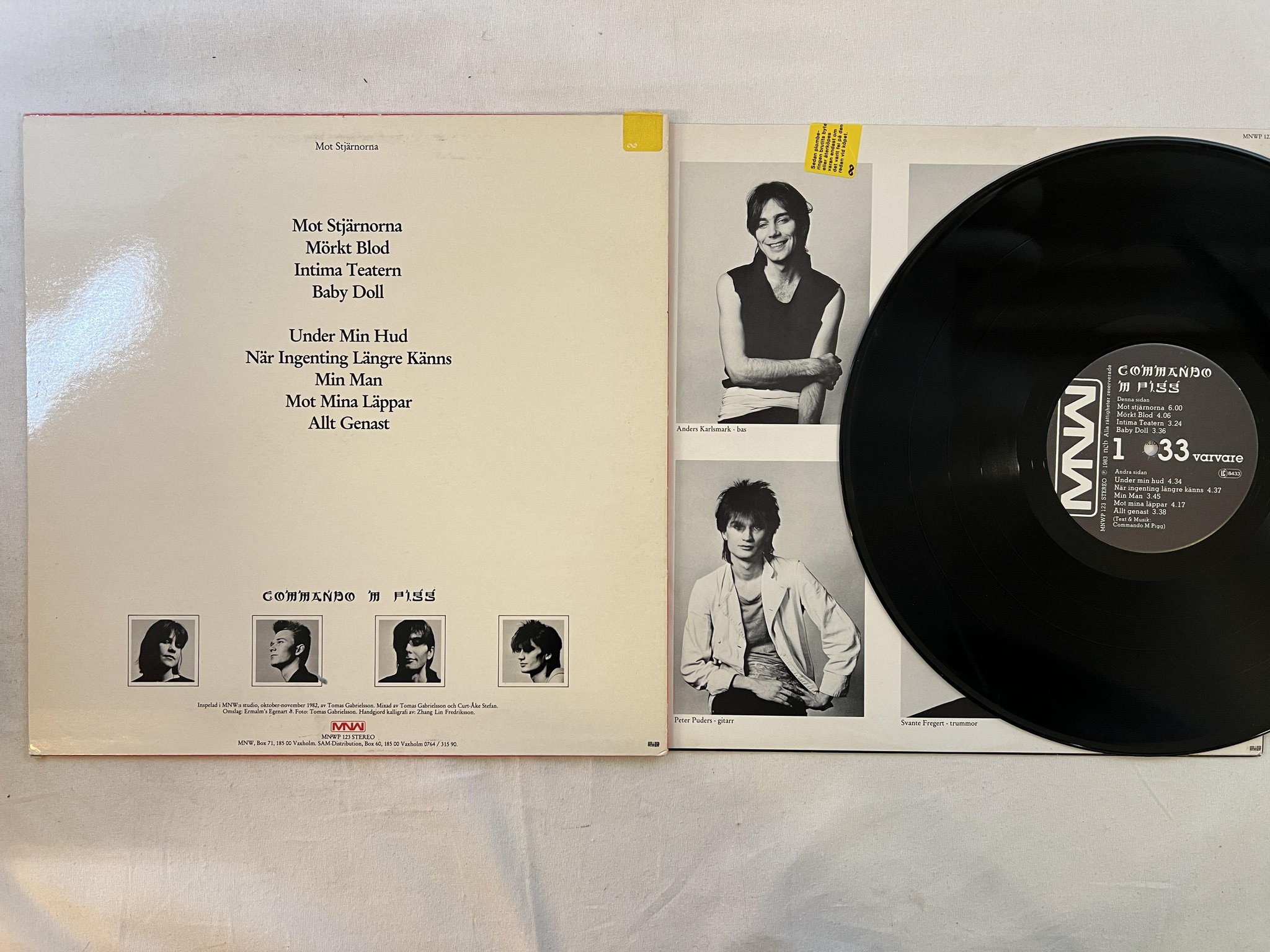 Omslagsbild för skivan COMMANDO M PIGG Mot Stjärnorna LP -83 Swe MNWP 123 ** embossed cover **