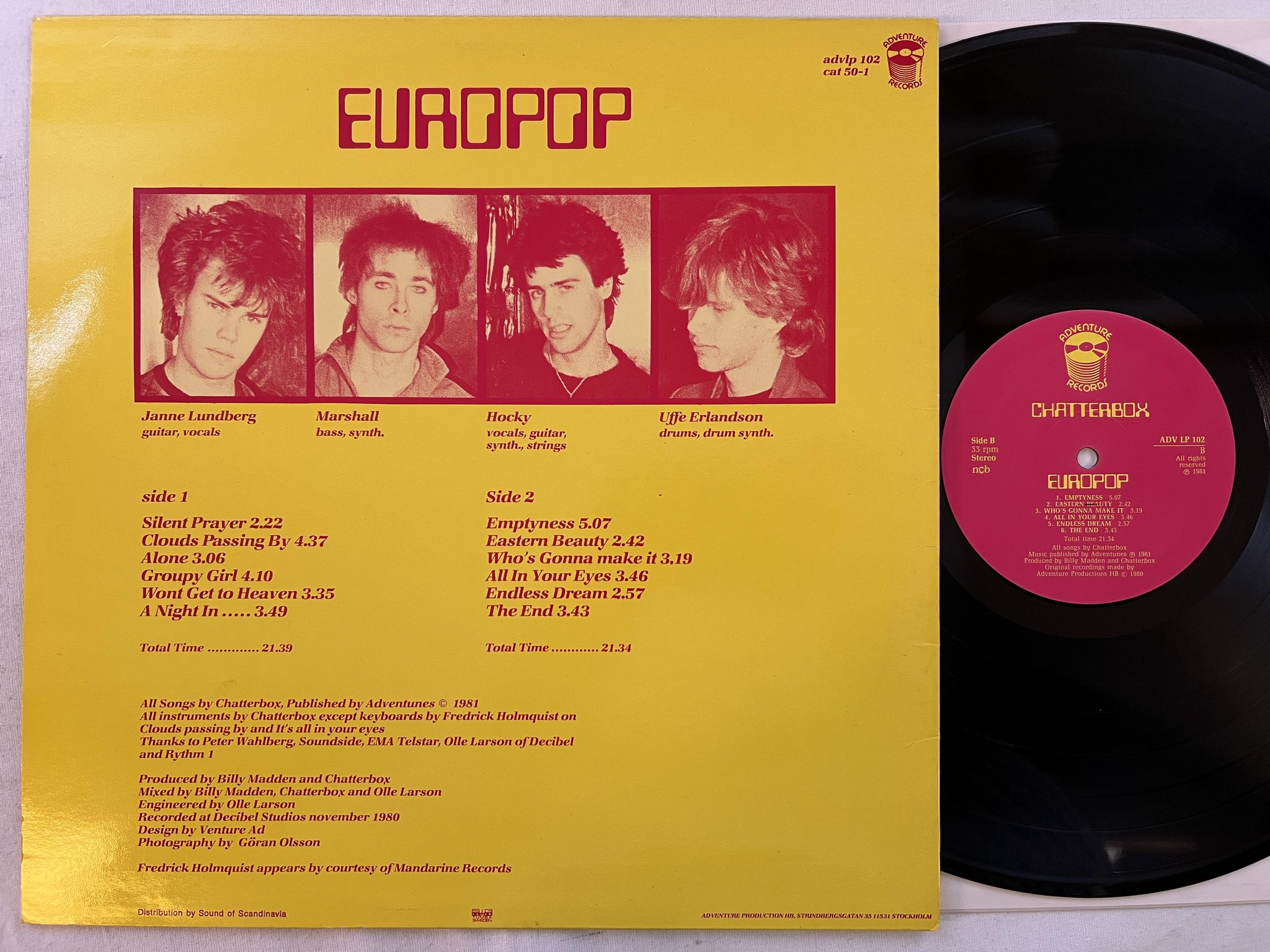 Omslagsbild för skivan CHATTERBOX europop LP -81 ncb ADVENTURE ADV LP 102
