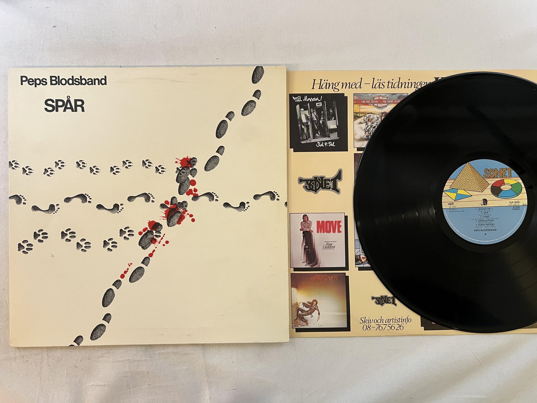 Omslagsbild för skivan PEPS BLODSBAND spår LP -78 Swe SONET SLP 2625