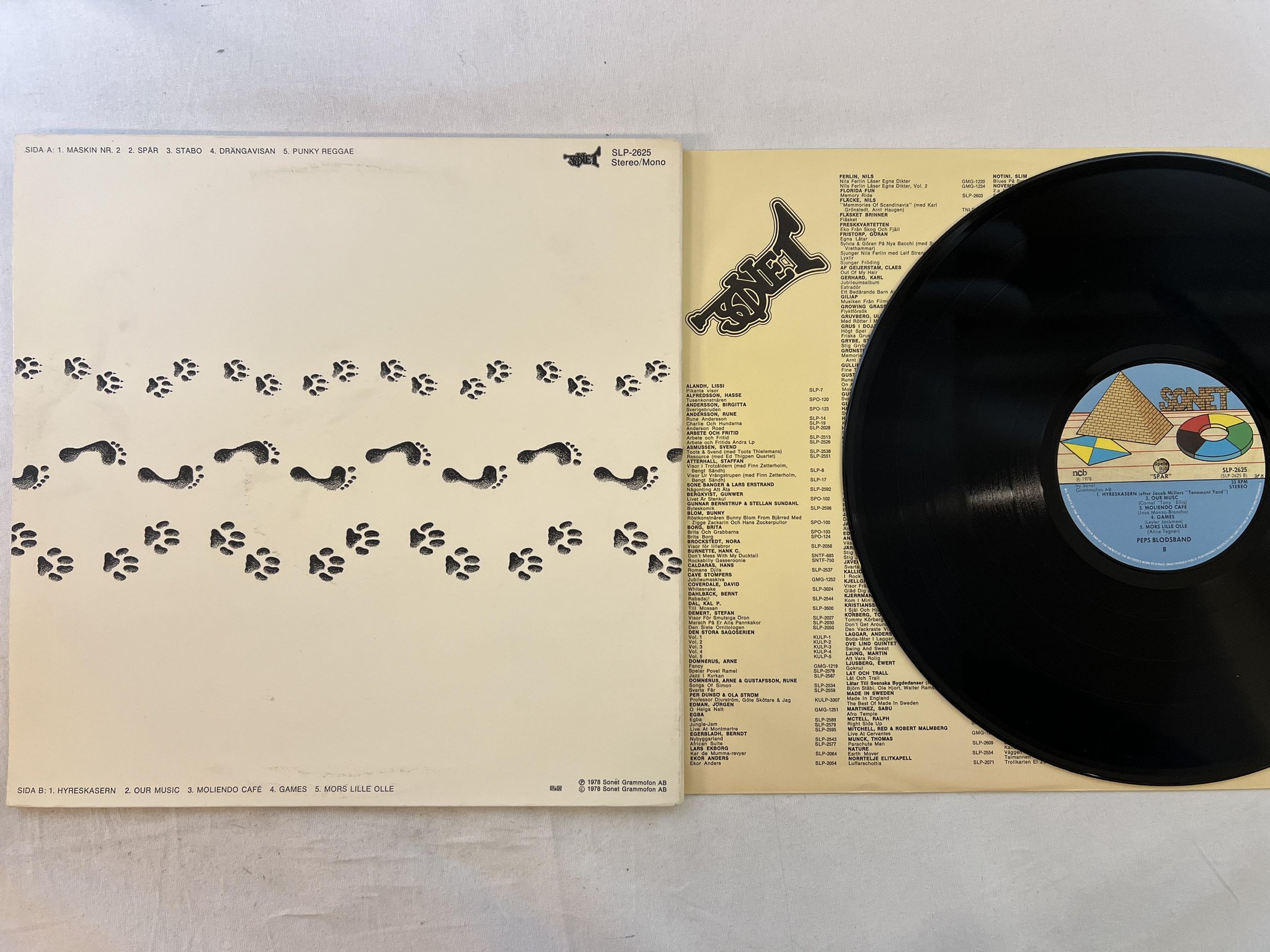 Omslagsbild för skivan PEPS BLODSBAND spår LP -78 Swe SONET SLP 2625