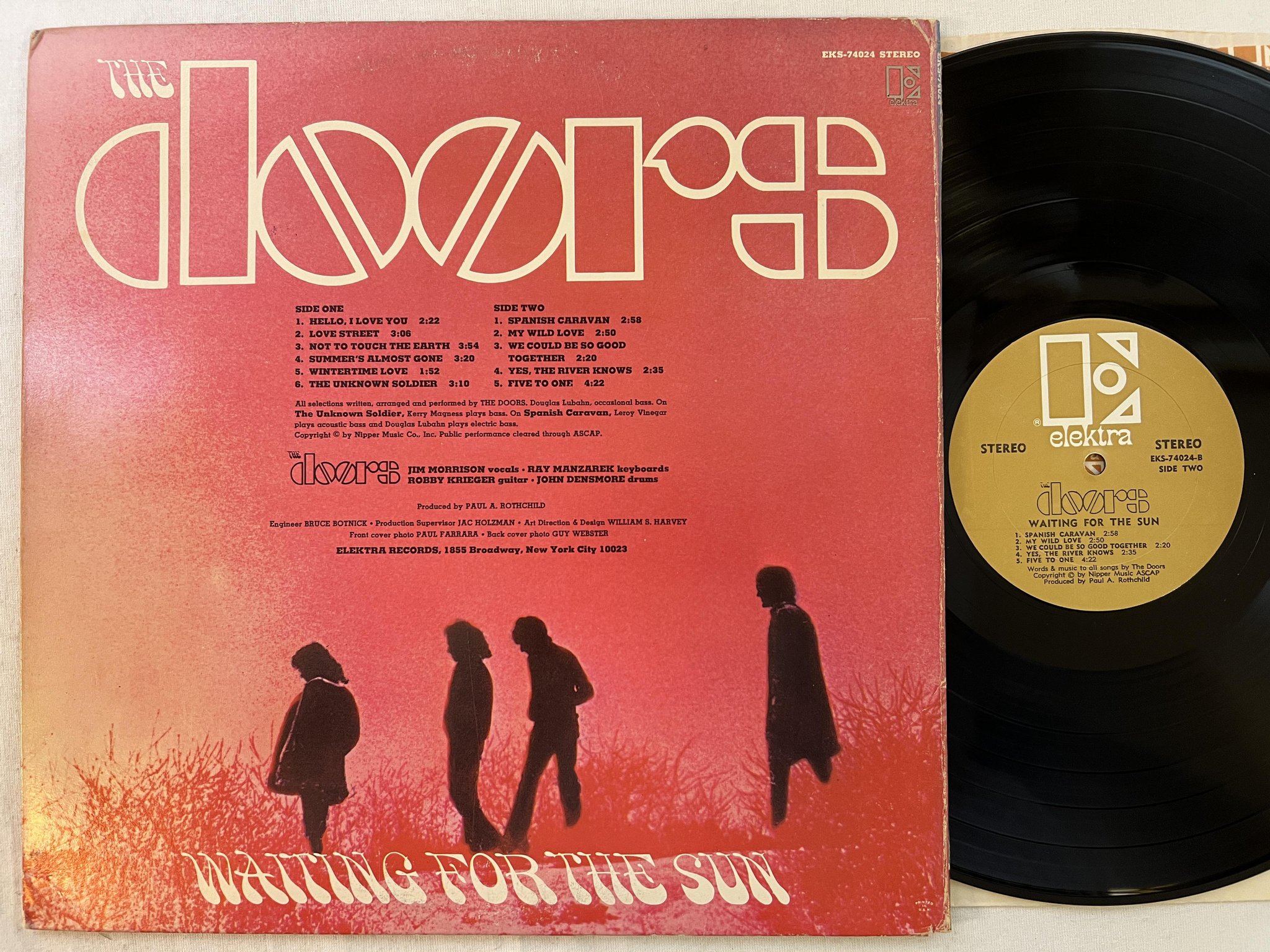 Omslagsbild för skivan DOORS waiting for the sun LP -68 US ELEKTRA EKS-74024