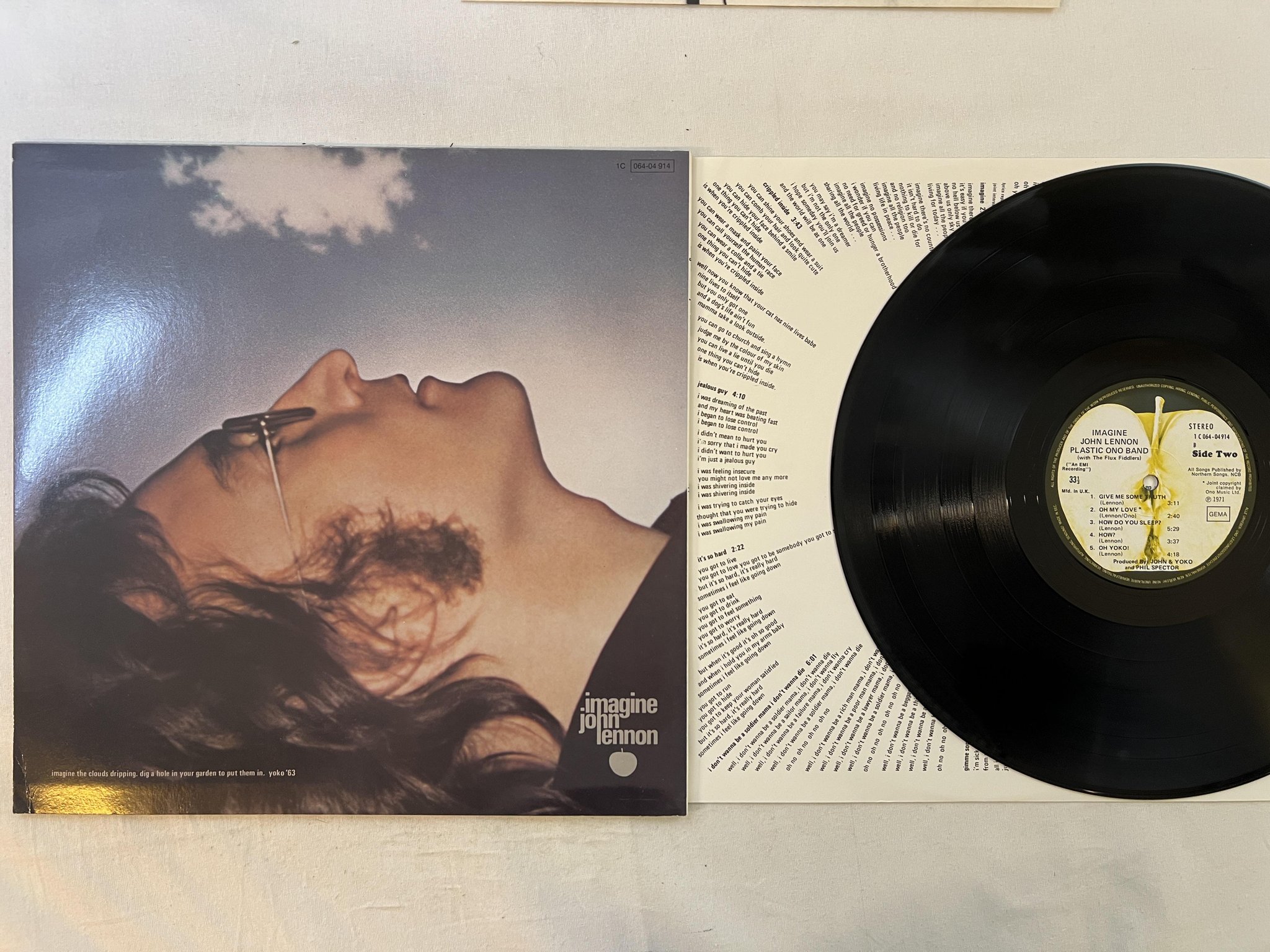Omslagsbild för skivan JOHN LENNON imagine LP -71 Ger APPLE 1C 064-04914