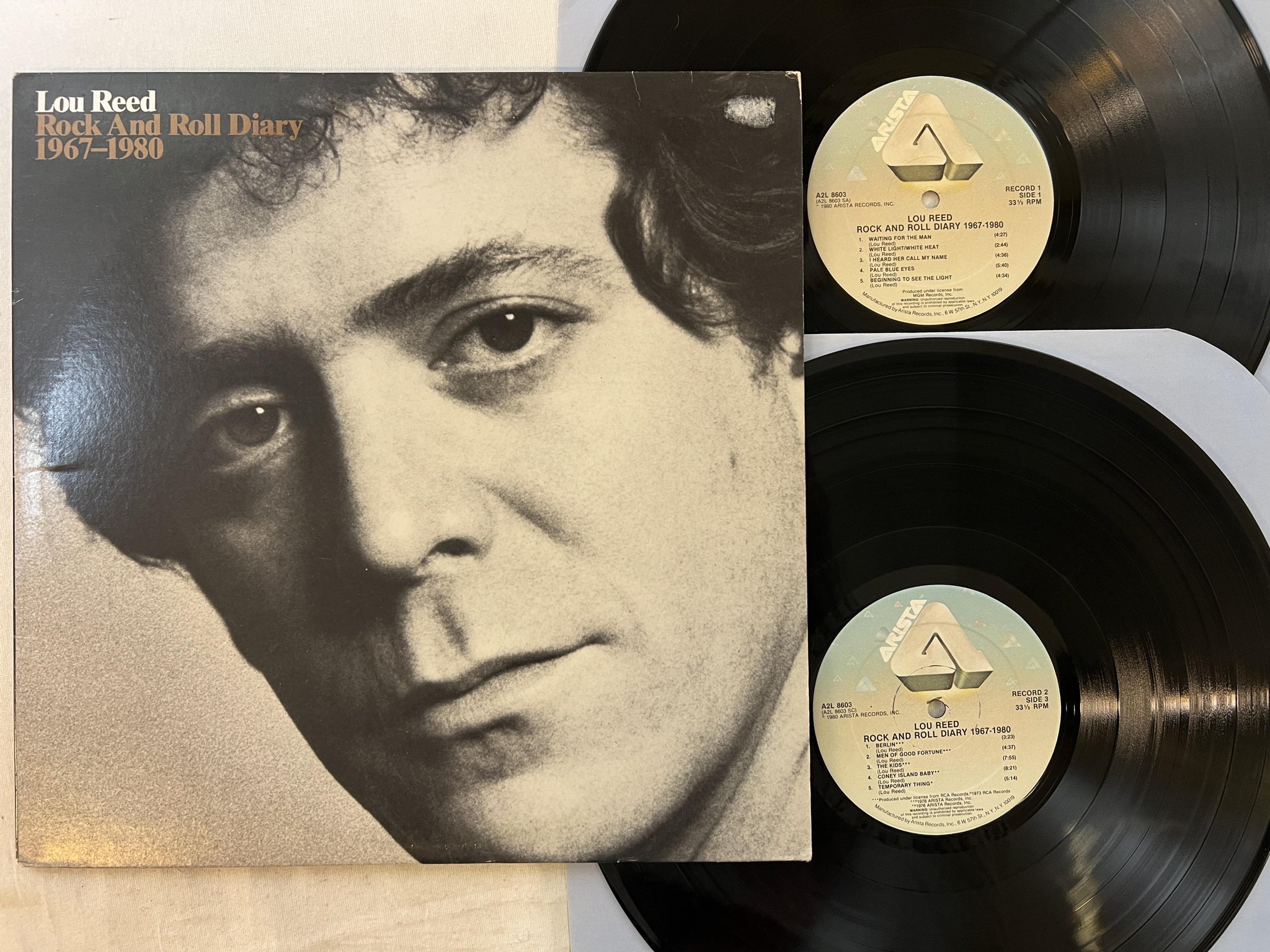 Omslagsbild för skivan LOU REED rock and roll diary 1967-1980 2xLP -80 ARISTA AZL 8603