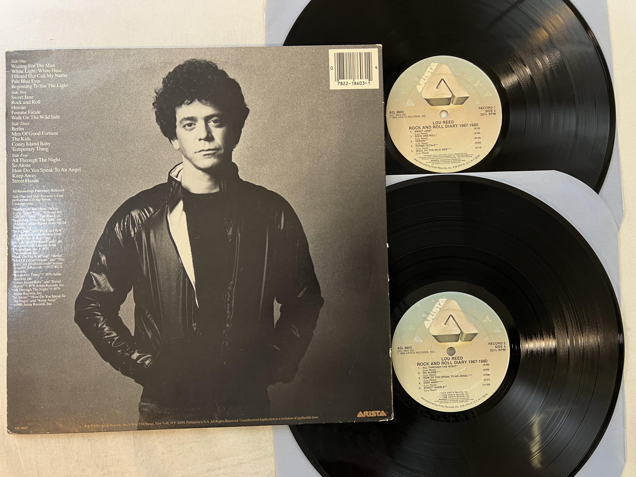 Omslagsbild för skivan LOU REED rock and roll diary 1967-1980 2xLP -80 ARISTA AZL 8603