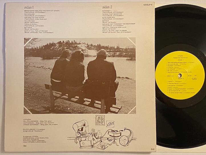 Omslagsbild för skivan LÖTSJÖN Things That Never Die LP -82 Swe private folk UOSLP4