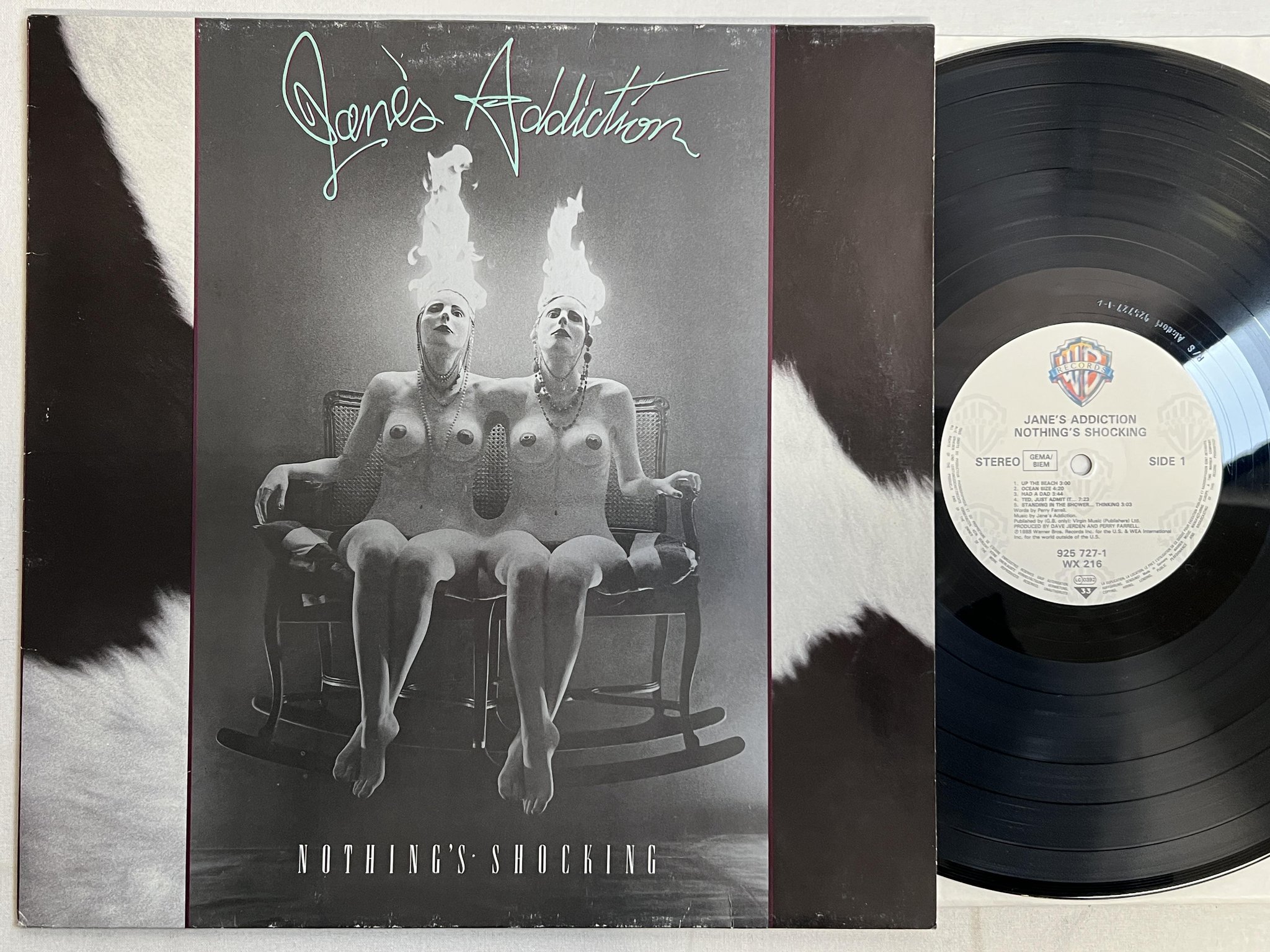 Omslagsbild för skivan JANE'S ADDICTION nothing's shocking LP -88 WARNER BROS 925 727-1