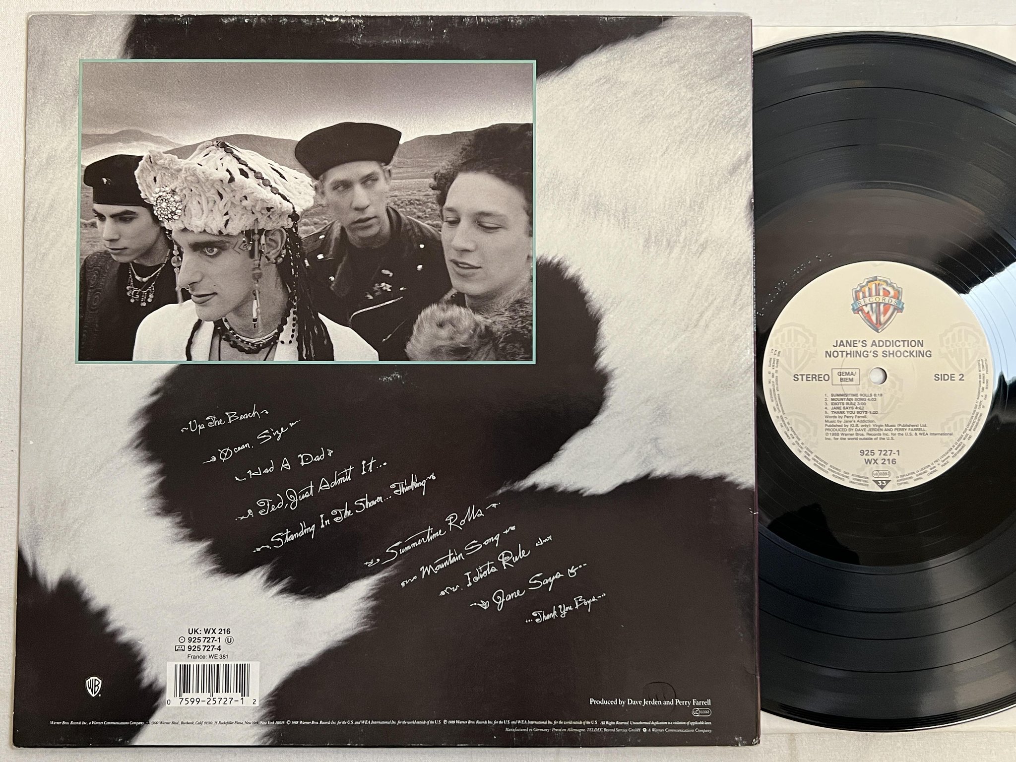 Omslagsbild för skivan JANE'S ADDICTION nothing's shocking LP -88 WARNER BROS 925 727-1