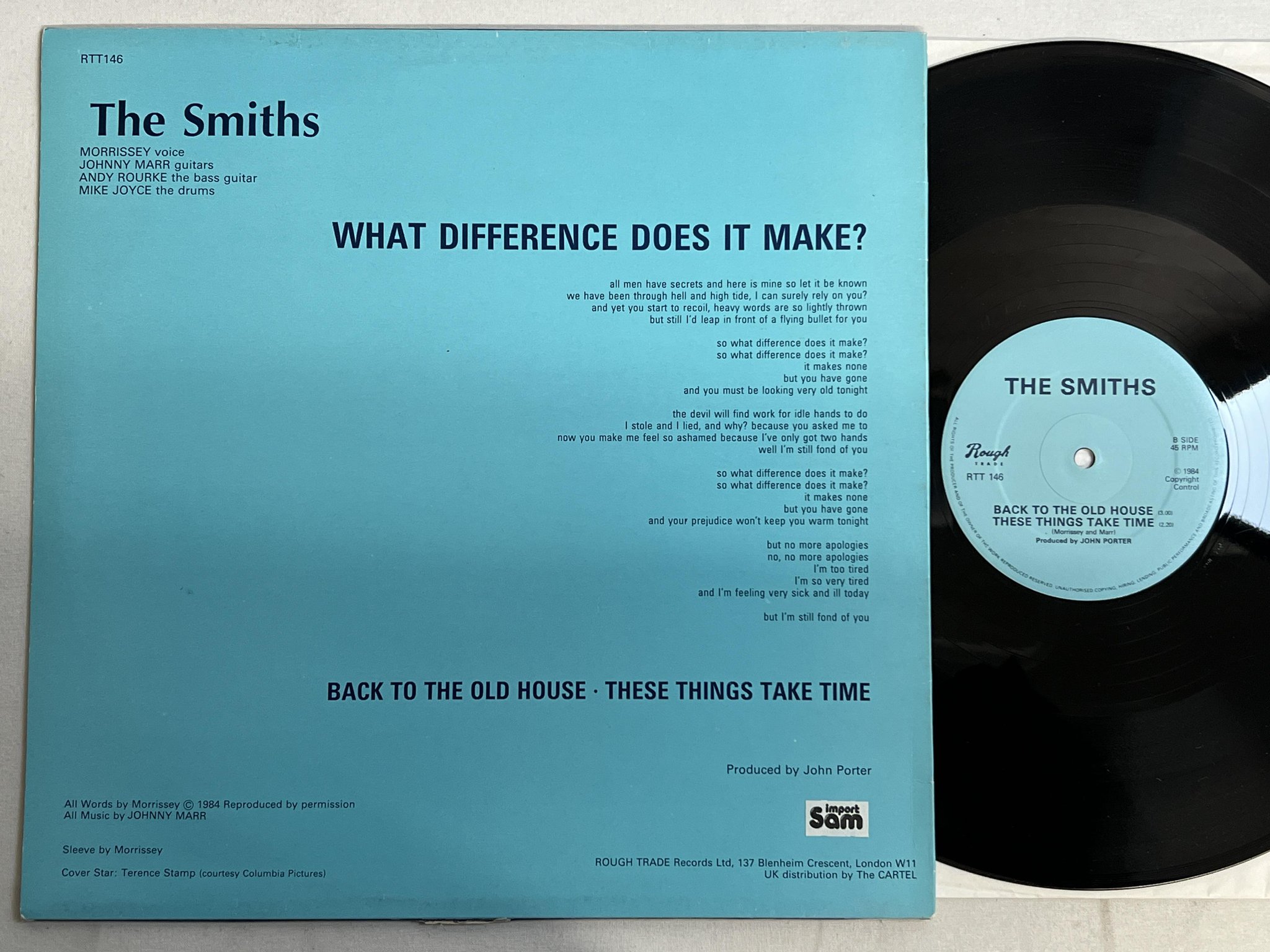 Omslagsbild för skivan THE SMITHS what difference does it make? 12"single -84 UK ROUGH RTT 146